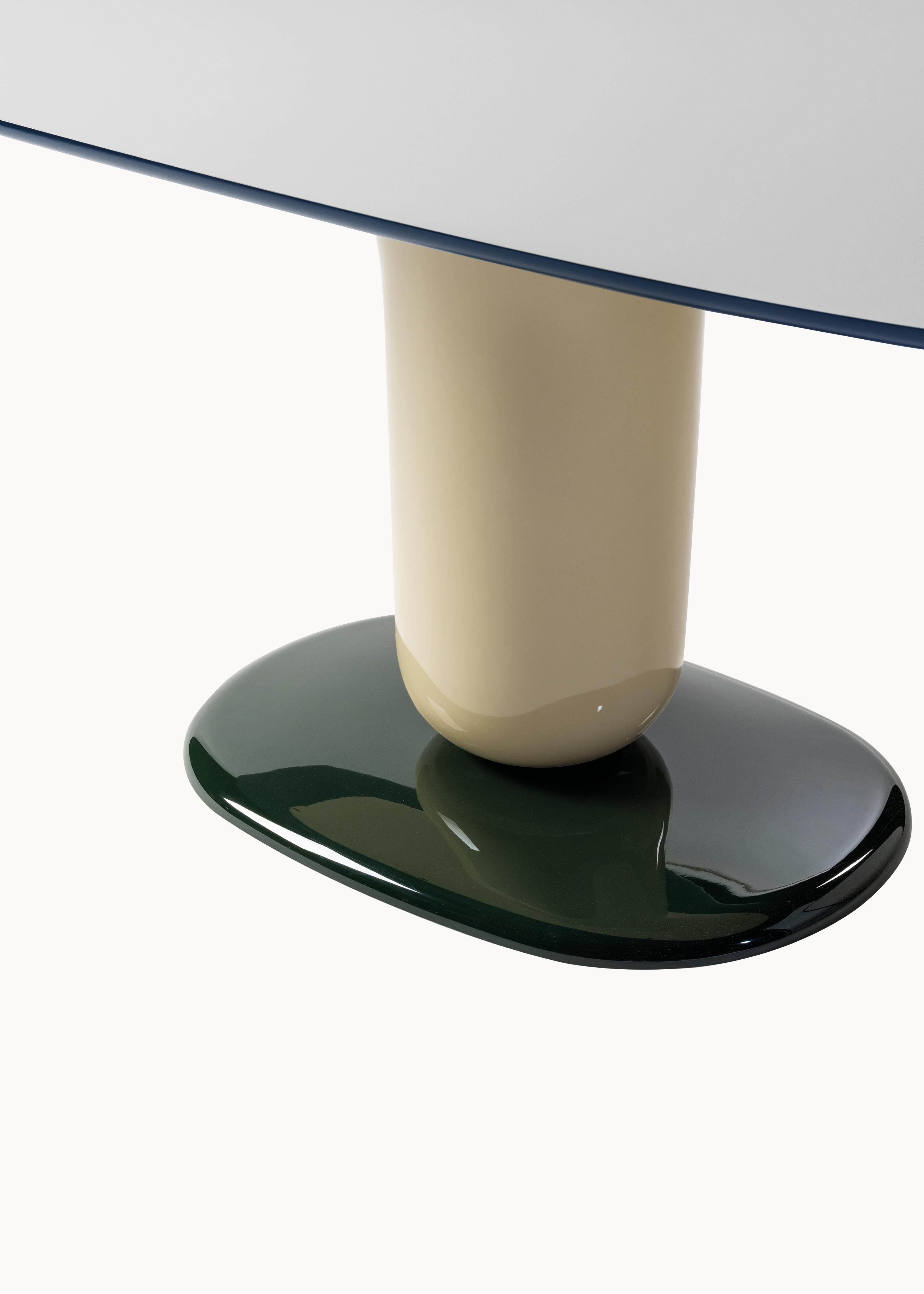 Explorer Dining Table by Jaime Hayon, 2023
Model Multicolor Beige - EXPLORER 5B (220 CM) (TOP FENIX)
Dimensions: W. 220 x D. 100 x H. 73.5 cm (86,6 x 28,9 x 28,9 inch)

Finishes combinations: 
- Multicolor Blue: Laminated top Grey Perle, Underside