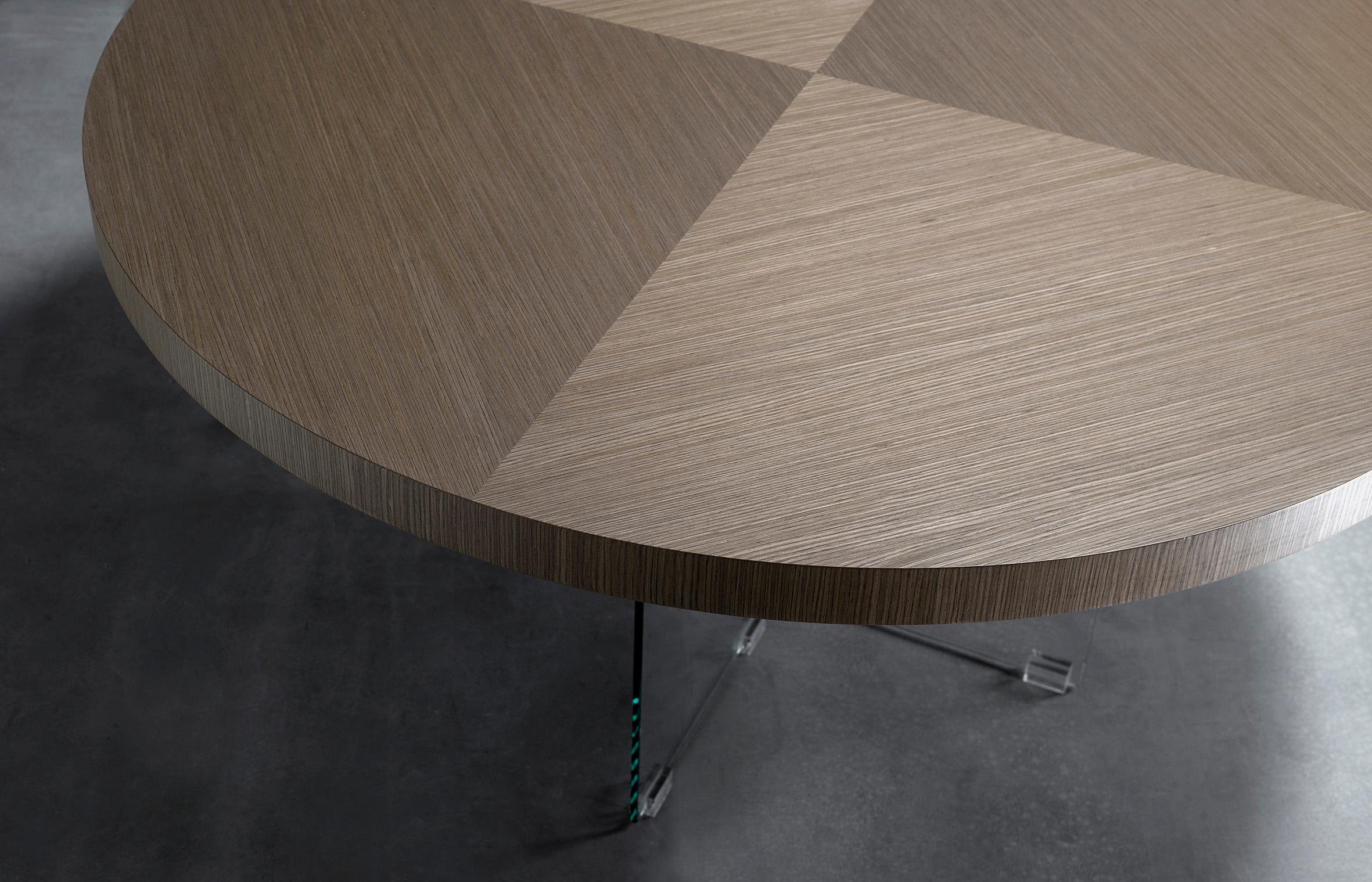 Contemporary Dining Table Featuring Macassar Ebony Top & Glass Base 2