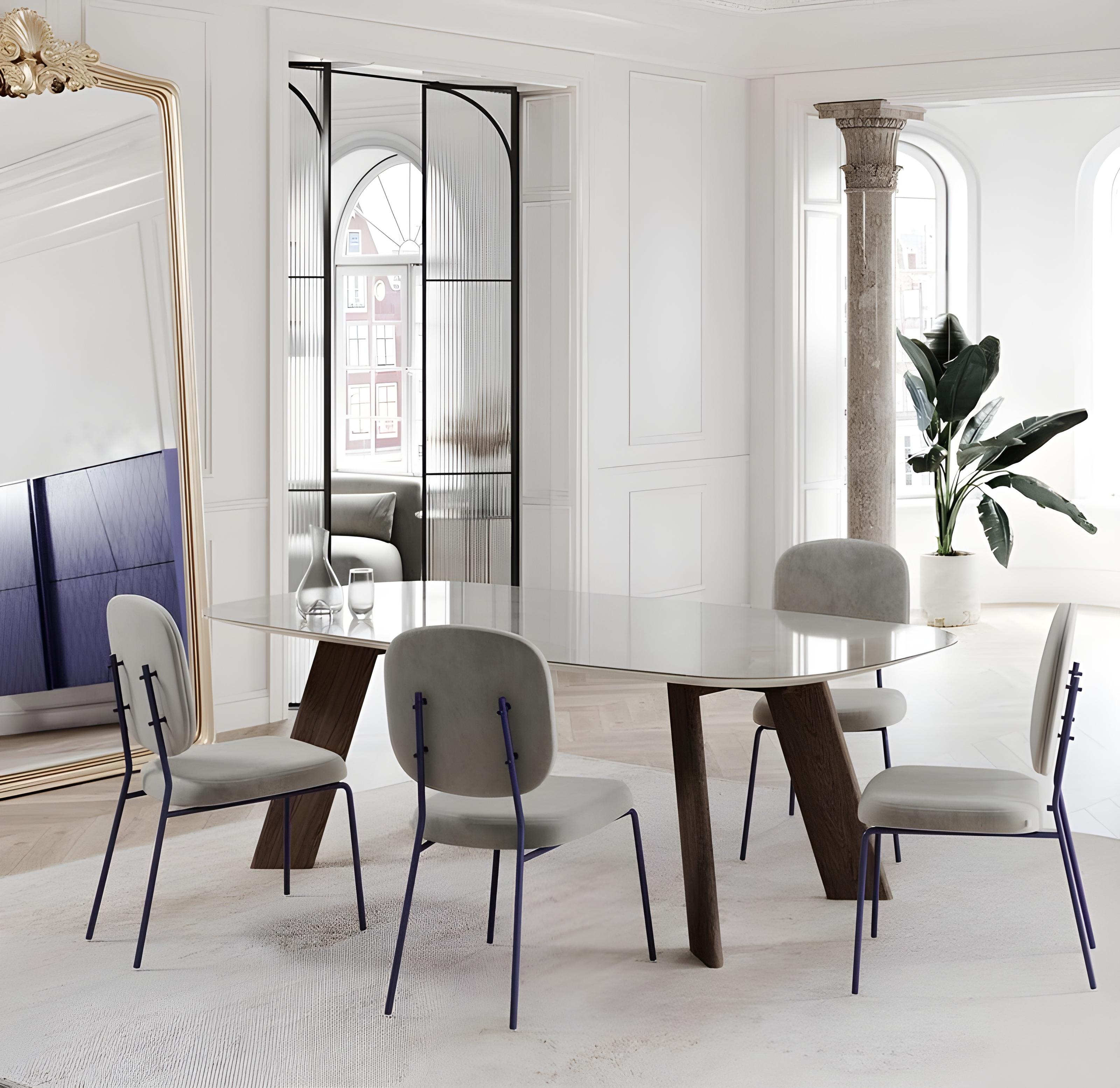 Table de salle à manger contemporaine Ft. Top en marbre Soap en vente 1