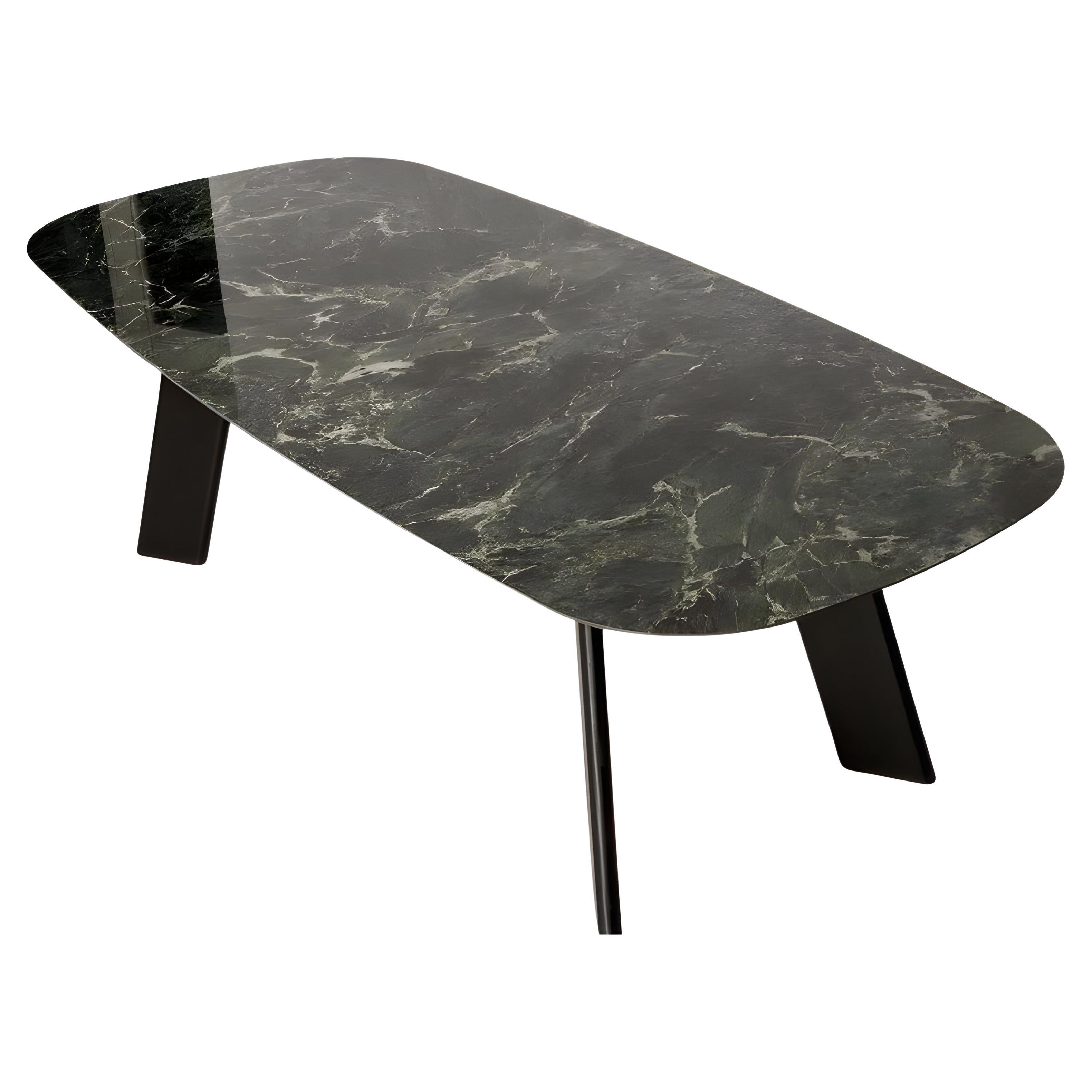 Table de salle à manger contemporaine Ft. Top en marbre Soap