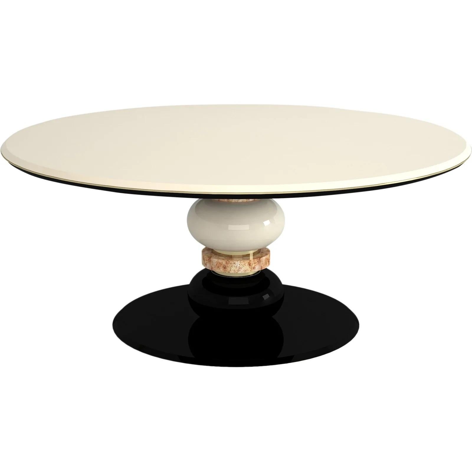 cream and black dining table