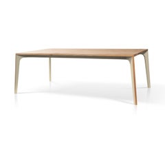 Tavolo da pranzo contemporaneo in metallo laccato e Oak
