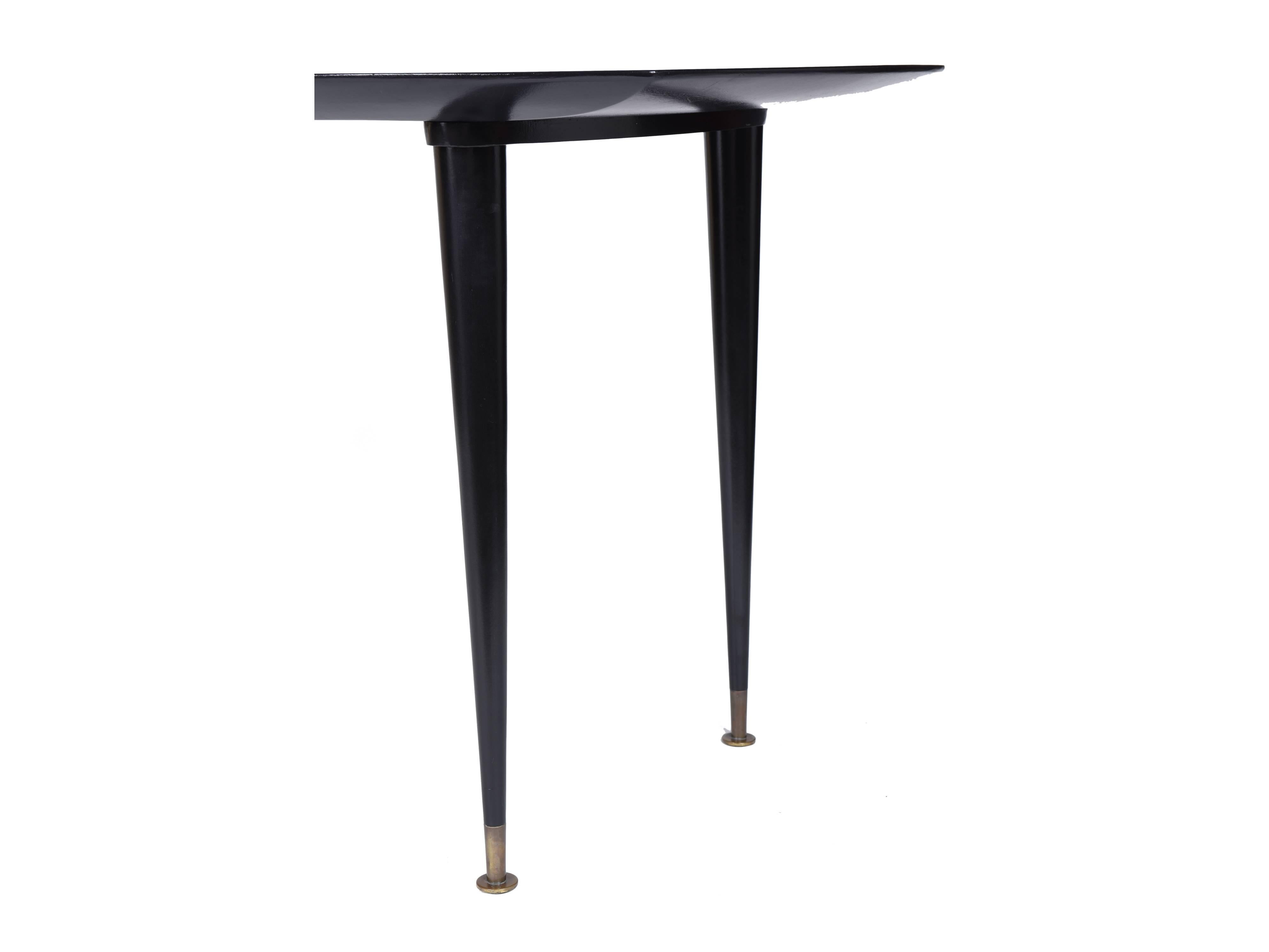 Brazilian Giuseppe Scapinelli Midcentury brazilian Dining Table in Black Lacquered Wood