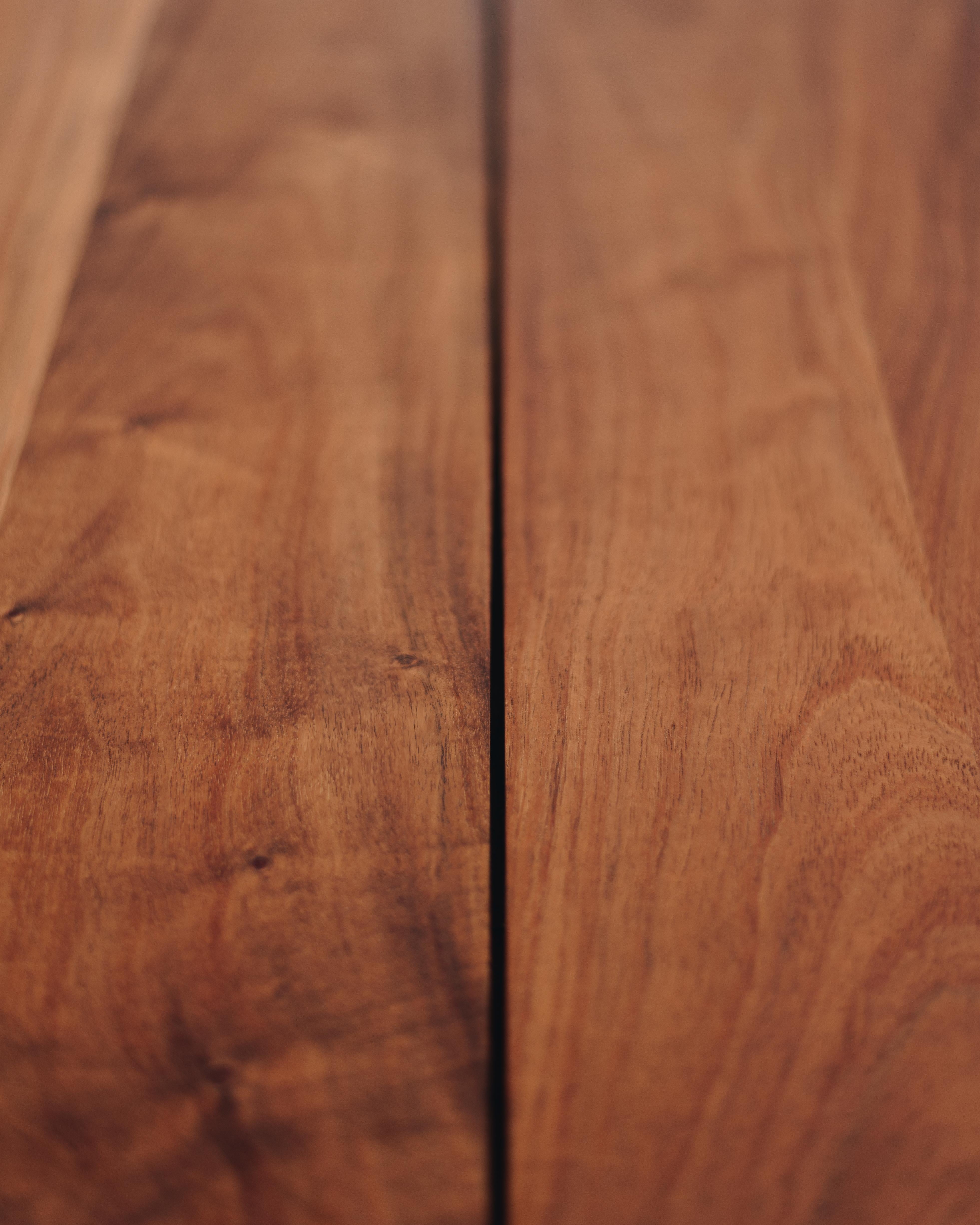 Contemporary Minimalist Rectangular Dining Table in Solid Caribbean Walnut For Sale