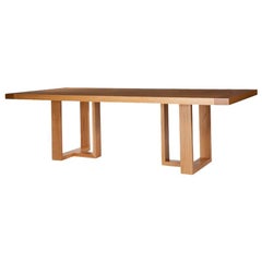 Dining Table in Solid Oak with Hand-Burnished Lacquer Finish