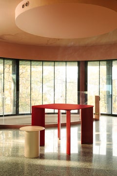 Contemporary Dining Table 'INDIA L' by RIPA, Red