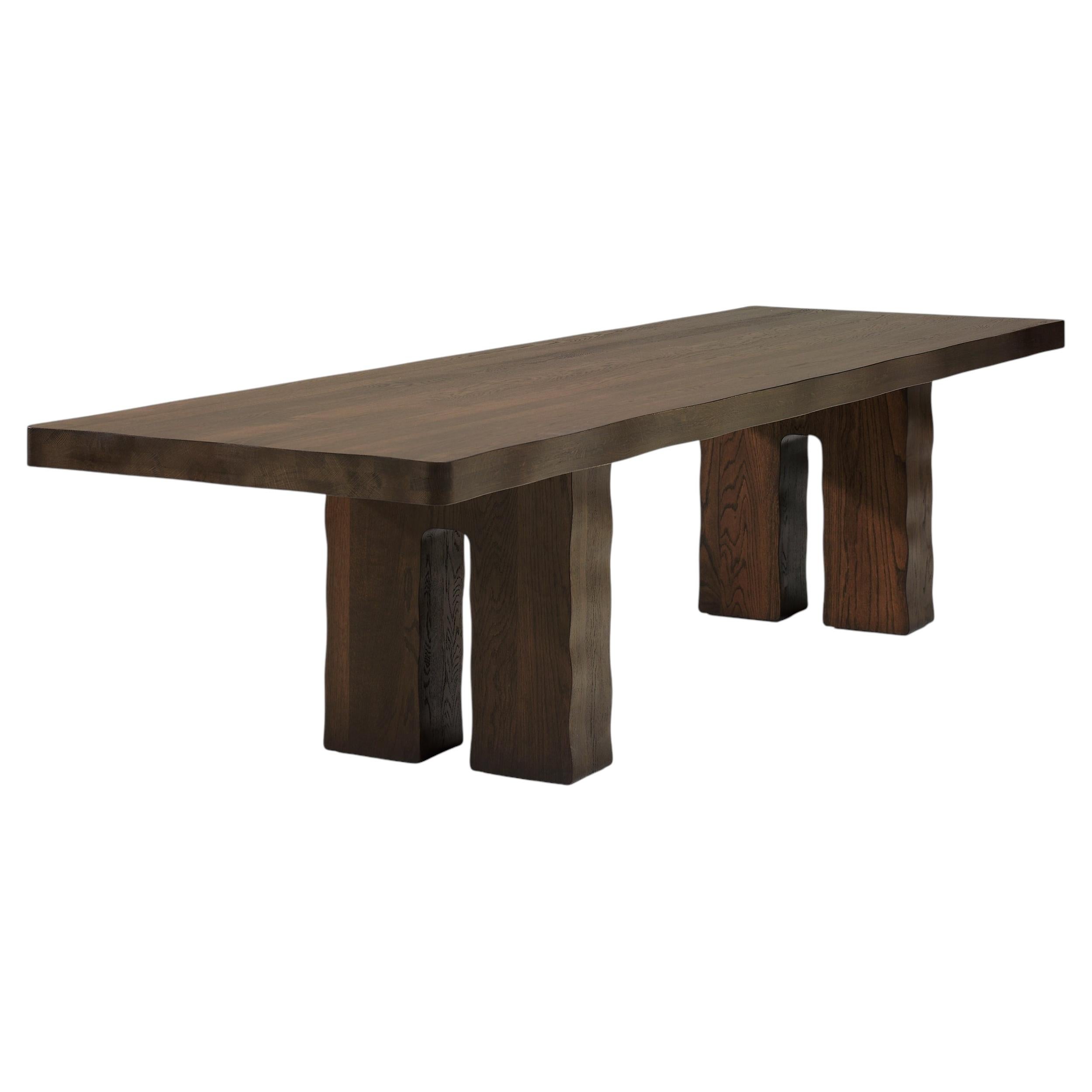Contemporary Dining Table 'Iwa' by LINTELOO, 240-96, Dark Ebony Oak