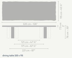 Contemporary Dining Table 'Iwa' by LINTELOO, 320-115, Dark Ebony Oak