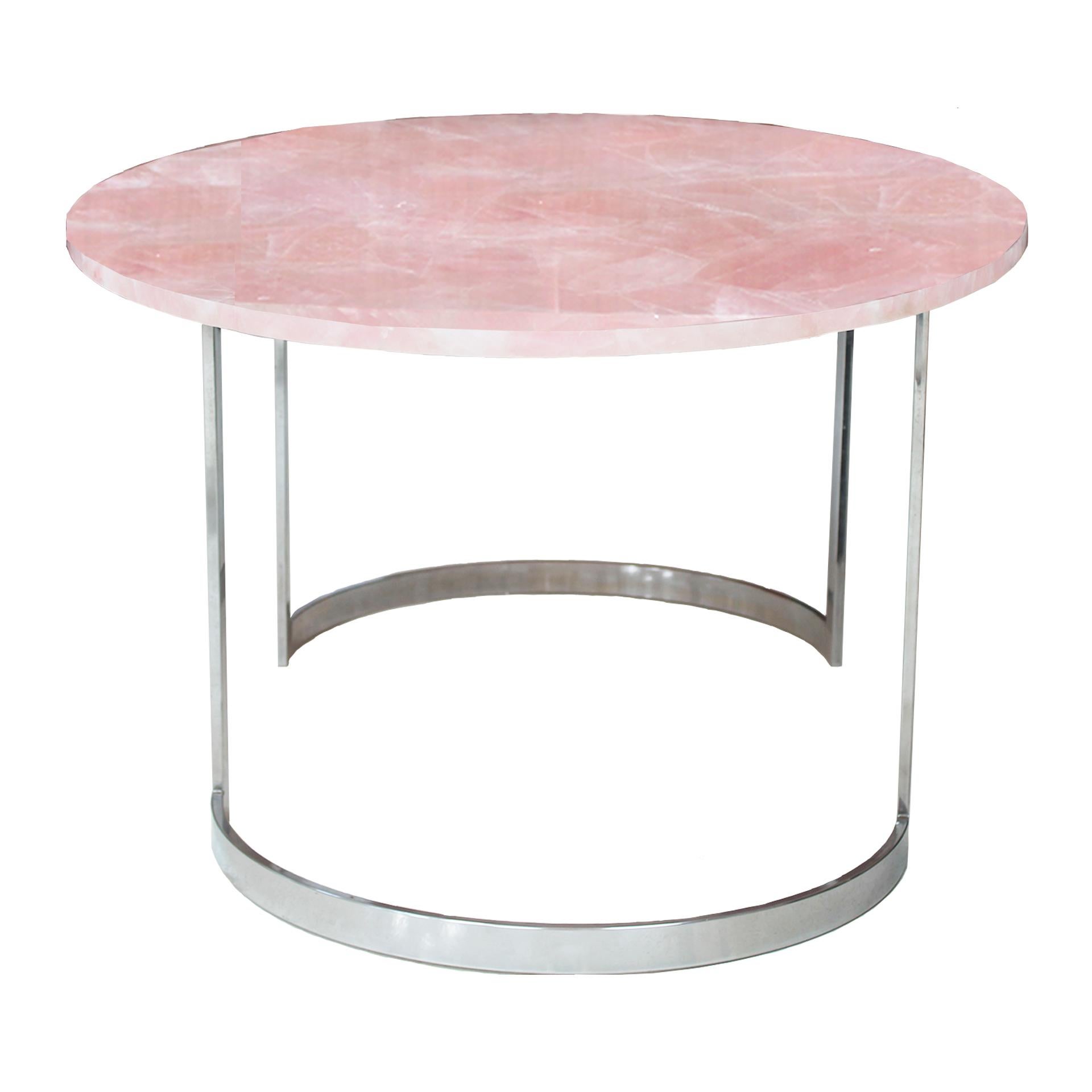 Moderne Table de salle à manger contemporaine en quartz rose Design/One par I.A. Studio en vente