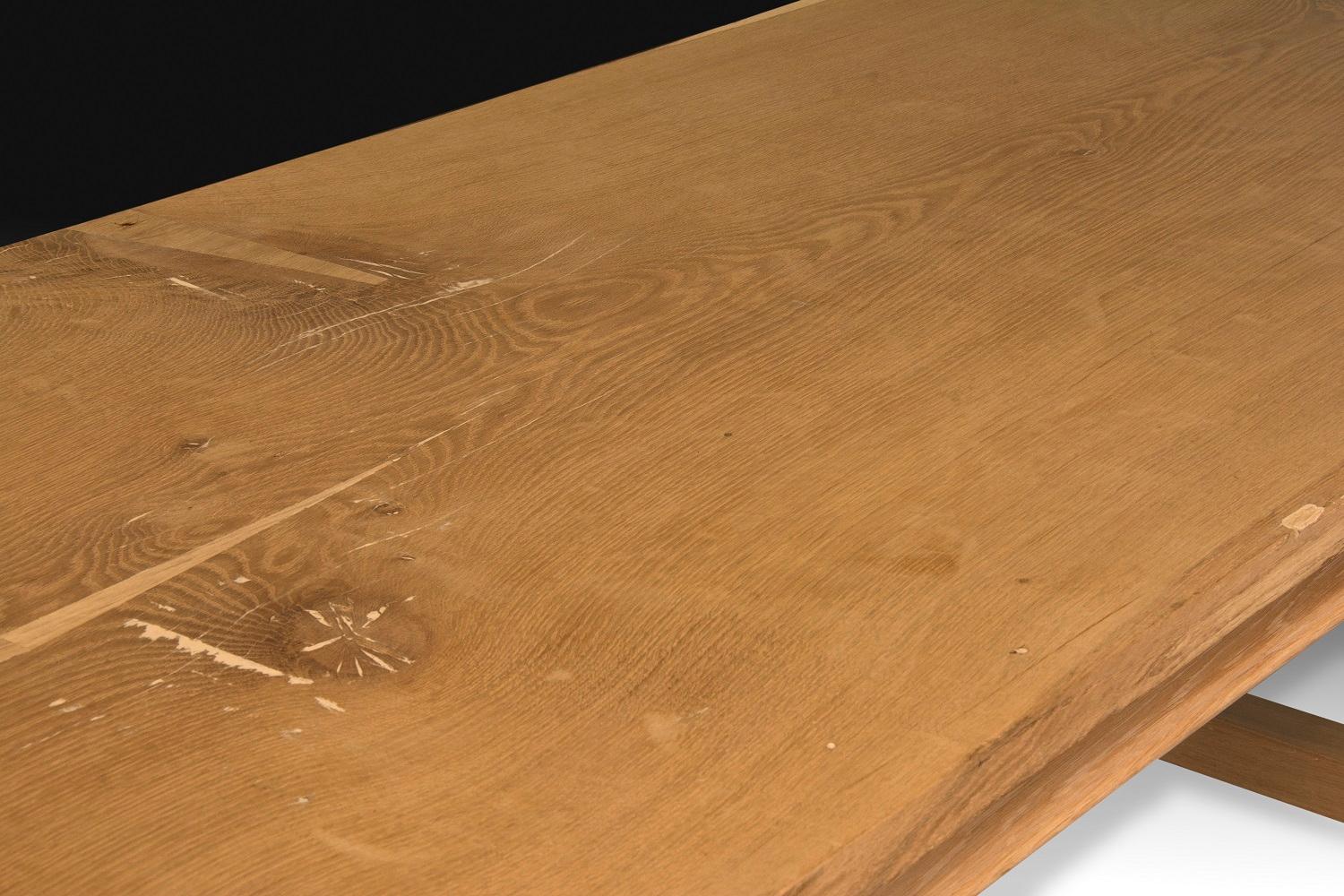 European Contemporary refectory table. Oak wood.