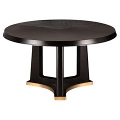 Contemporary Dining Table Offered in Oak & Brass Surround