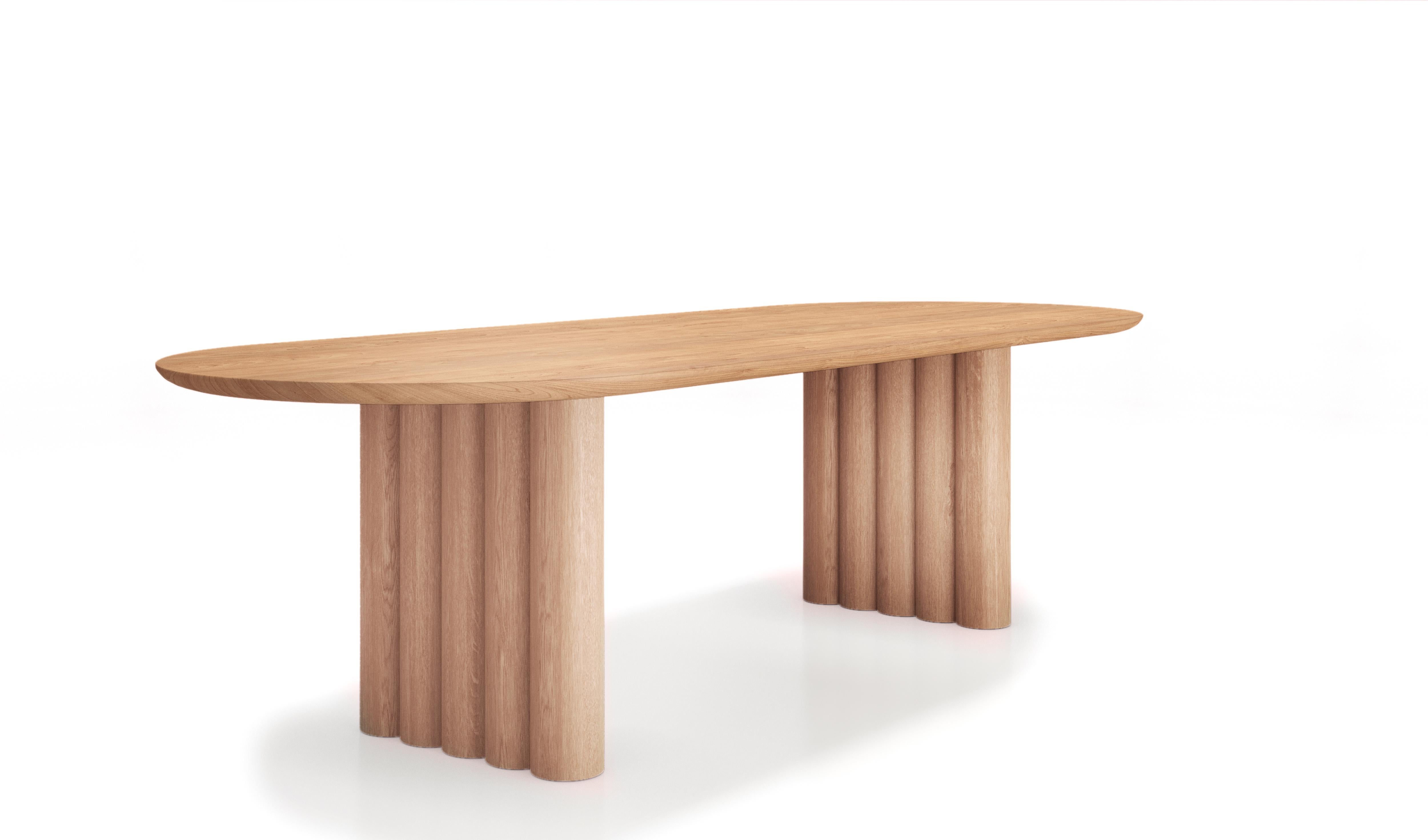 Contemporary Dining Table 'Plush' by Dk3, Light Oak, 200 For Sale 7