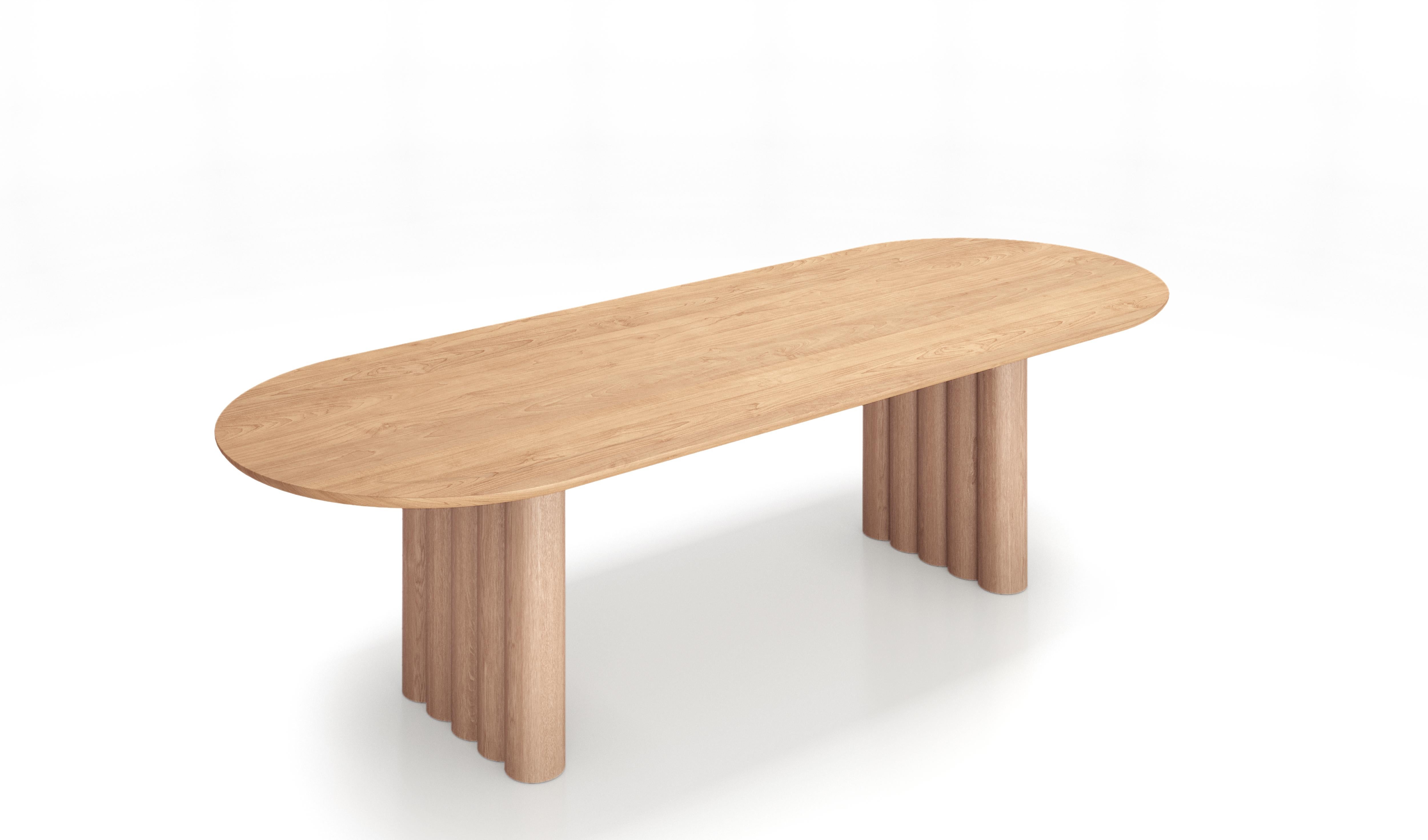 Scandinavian Modern Contemporary Dining Table 'Plush' by Dk3, Light Oak, 200 For Sale