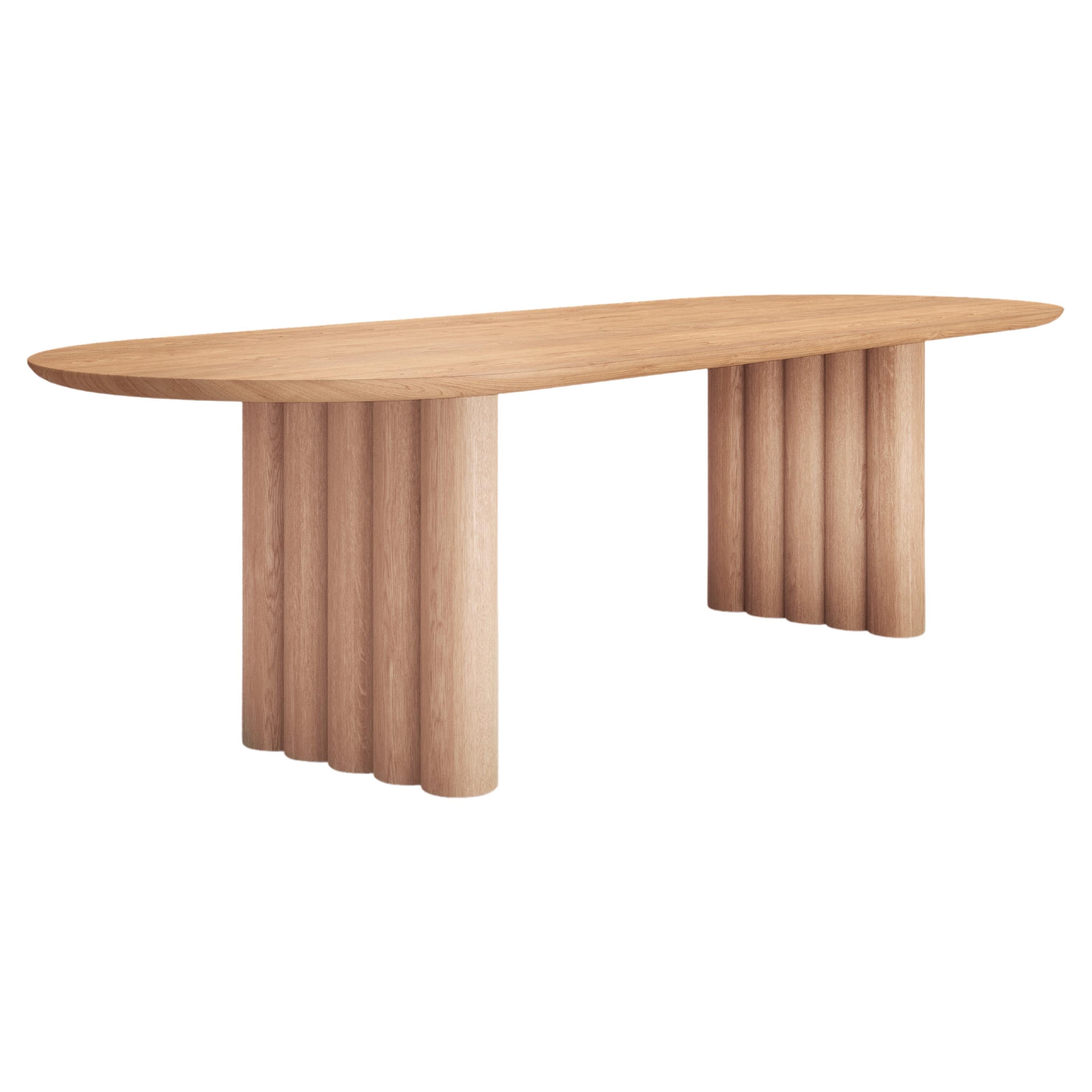 Contemporary Dining Table 'Plush' by Dk3, Light Oak, 200 For Sale