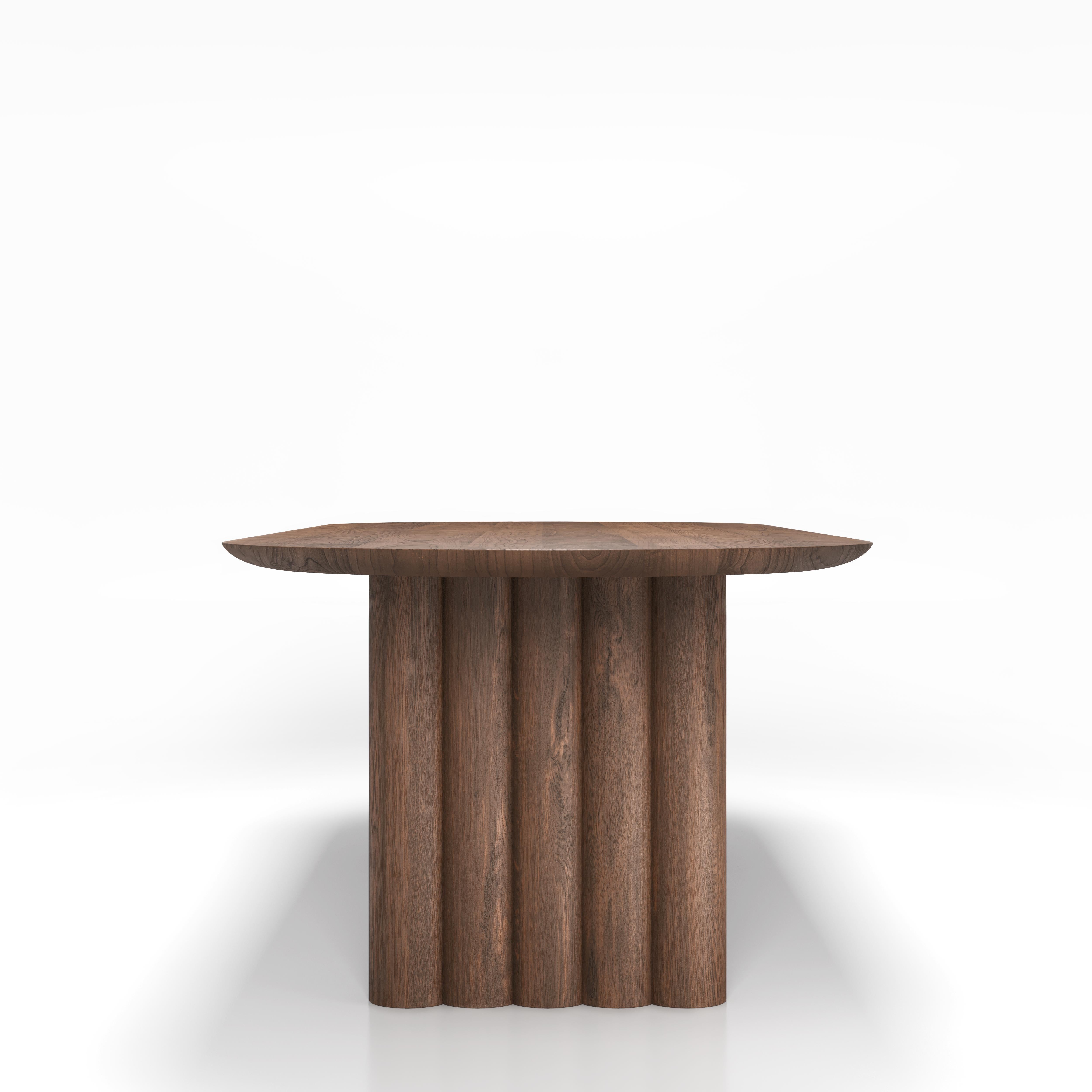 Table de salle à manger contemporaine 'Plush' par DK3, Oak Light, 370 en vente 7