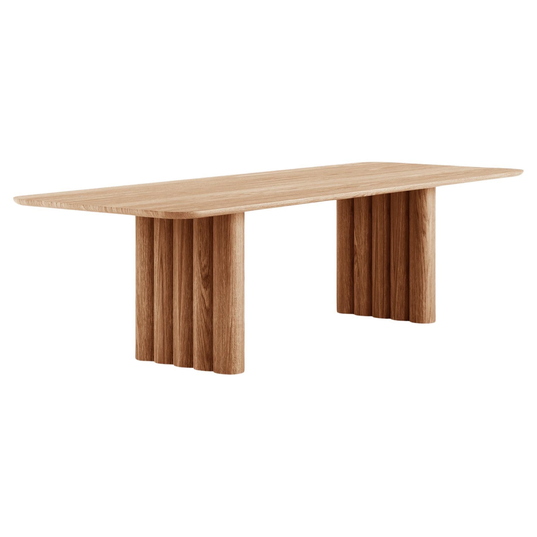 Contemporary Dining Table 'Plush' by Dk3, Light Oak, 370, Rectangular For Sale