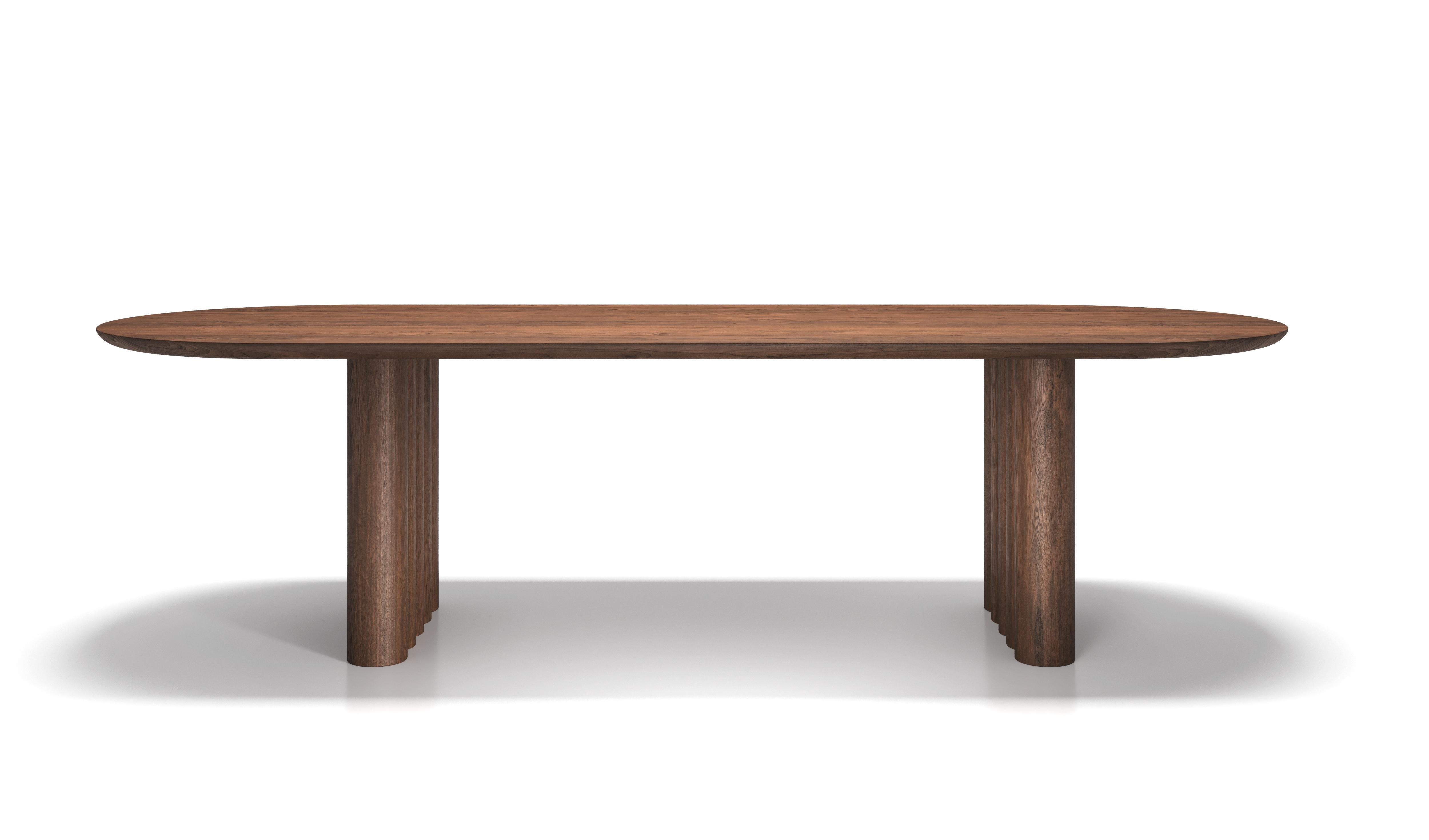 Contemporary Dining Table 'Plush' by Dk3, Smoked Oak or Walnut, 200 For Sale 5