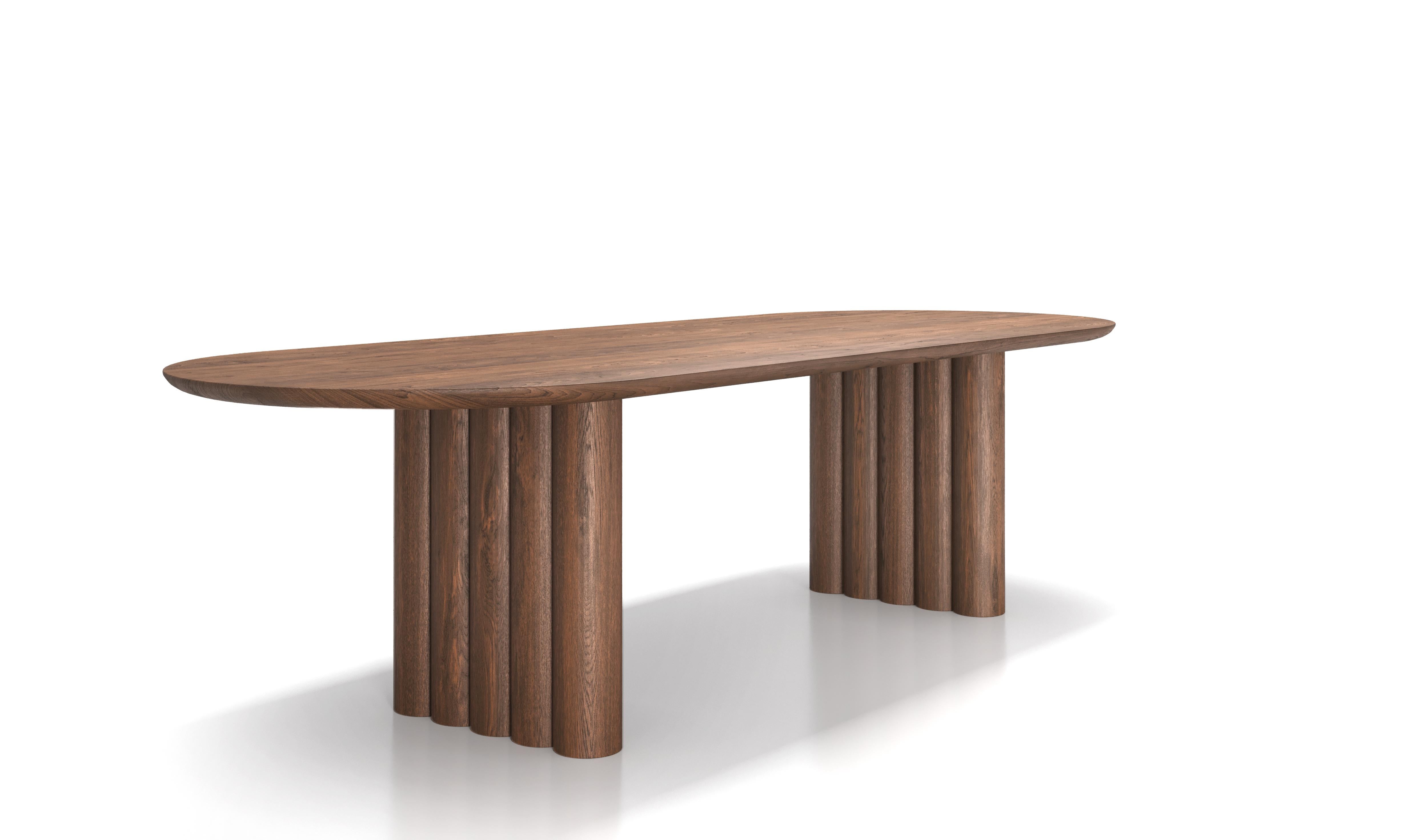 Contemporary Dining Table 'Plush' by Dk3, Smoked Oak or Walnut, 200 For Sale 4