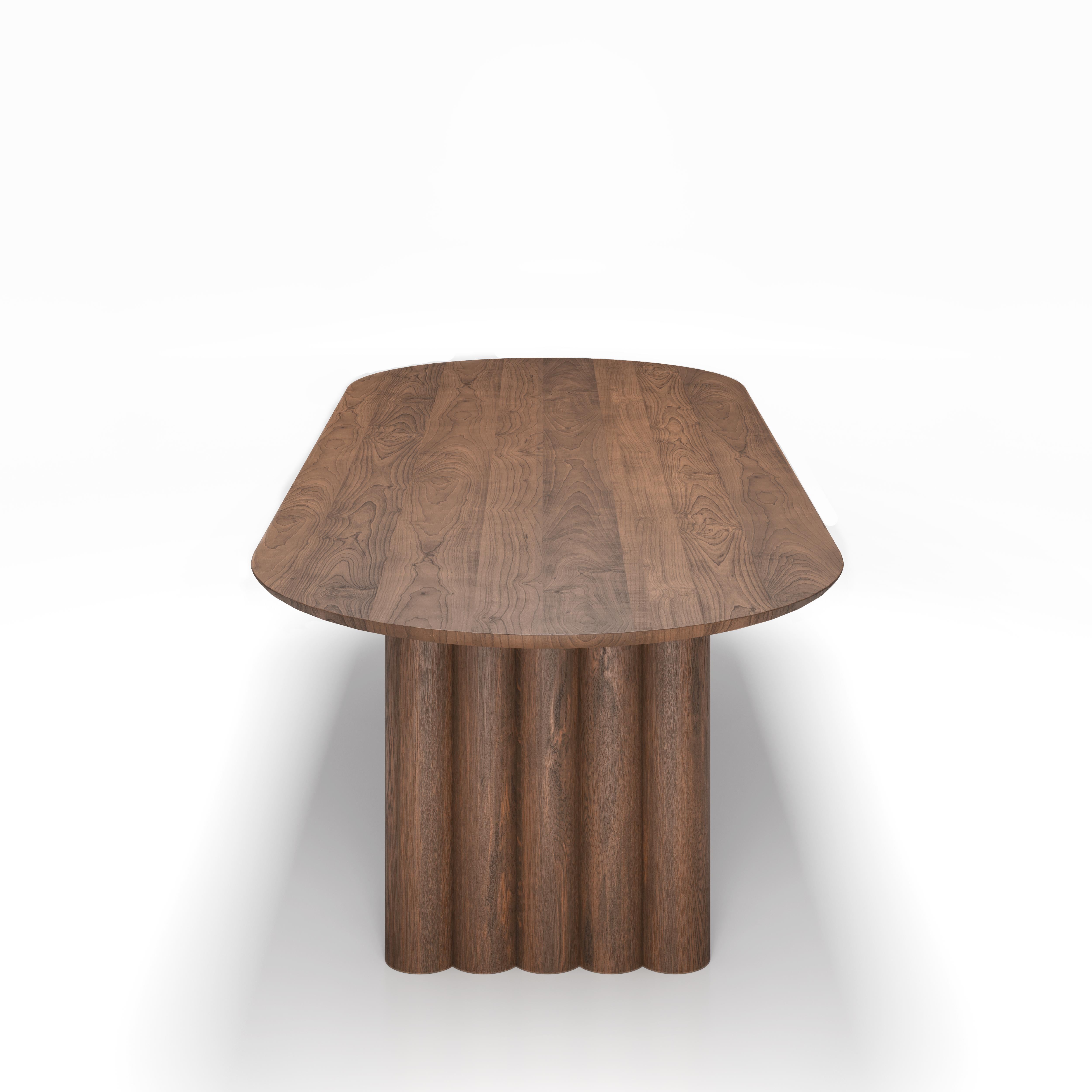 Table de salle à manger contemporainePlush par Dk3, chêne fumé ou noyer, 270 en vente 5