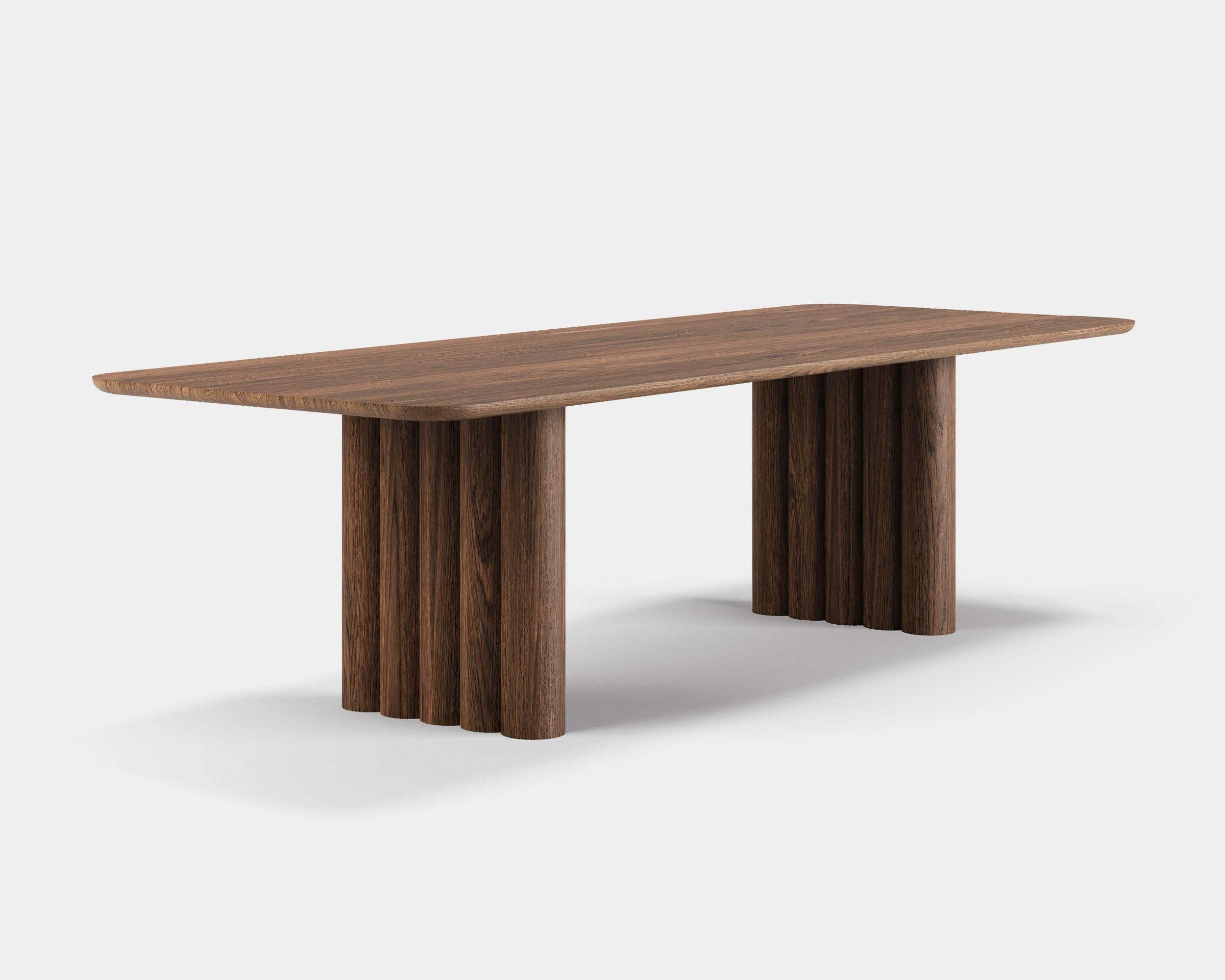 Contemporary Dining Table 'Plush' by Dk3, Smoked Oak or Walnut, 270, Rectangular For Sale 7