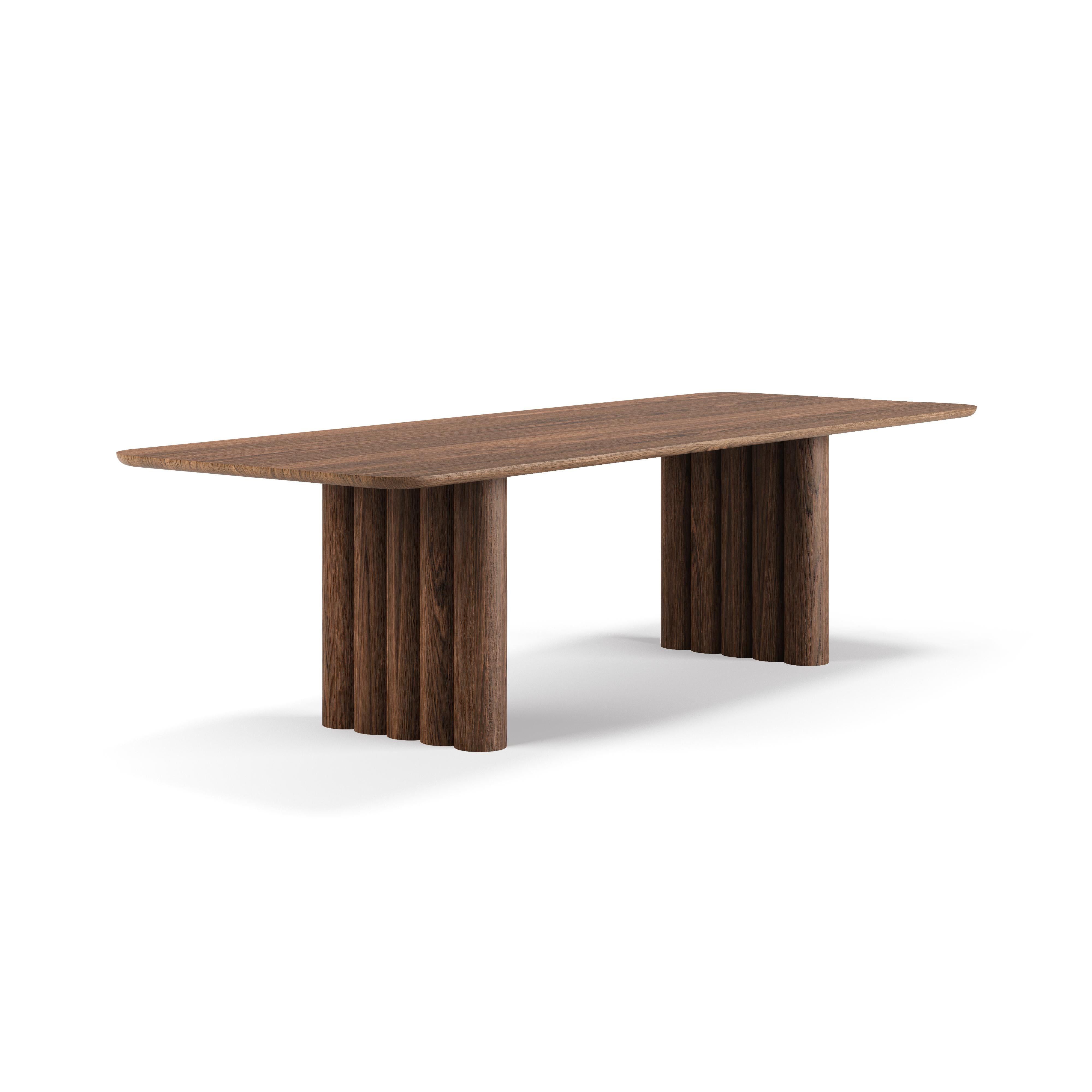 Scandinavian Modern Contemporary Dining Table 'Plush' by Dk3, Smoked Oak or Walnut, 300, Rectangular For Sale