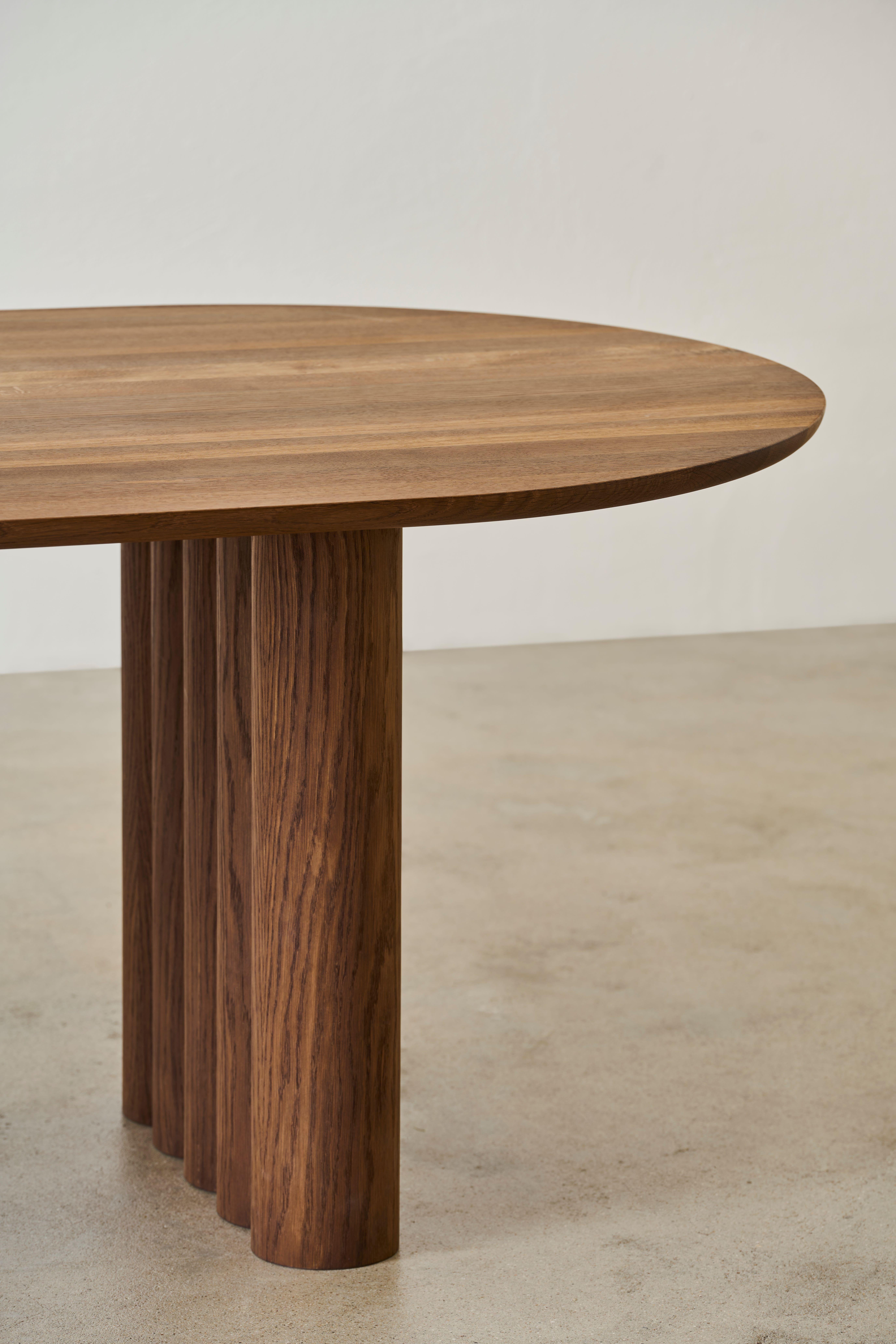 Contemporary Dining Table 'Plush' by Dk3, Smoked Oak or Walnut, 400, Oval For Sale 1