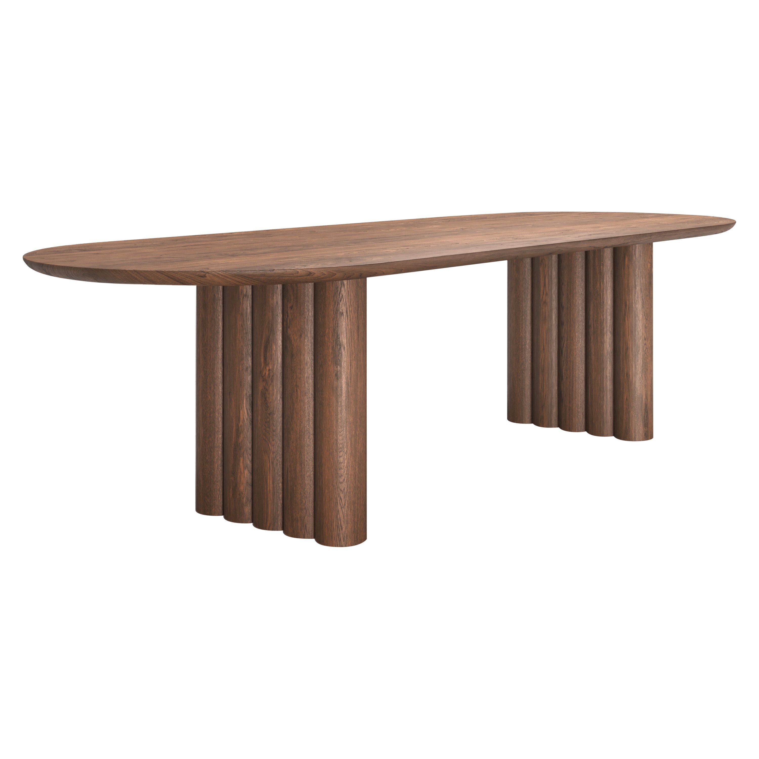 Contemporary Dining Table 'Plush' by Dk3, Smoked Oak or Walnut, 200, Oval
