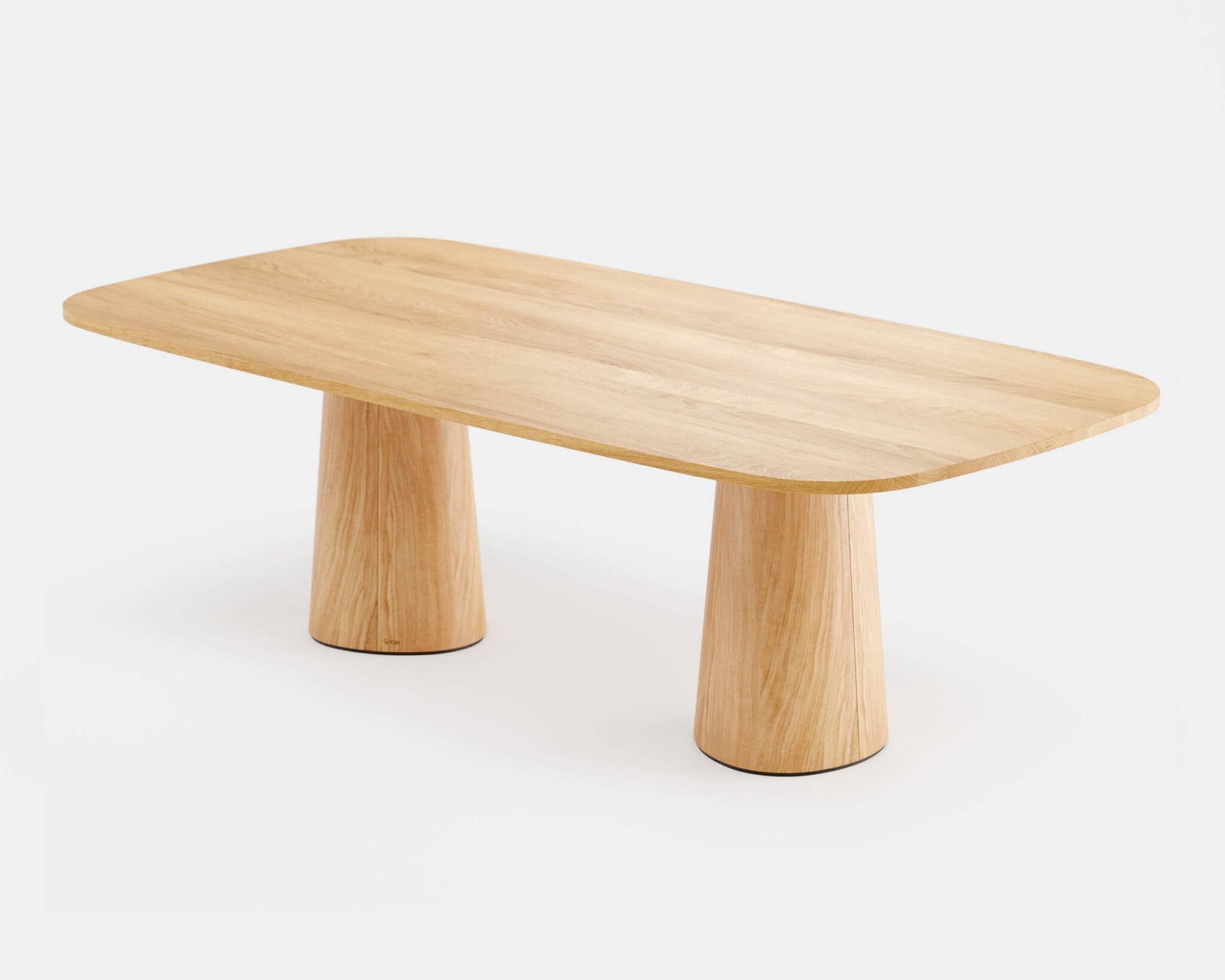 Dining Table POV 464 signed by TON & Kashkash studio

Top shape:
Oval, rectangular, or round rectangular

Wood types:
Solid oak or American walnut (more wood types and stains available)

Quoted model: Rectangular or round rectangular top, solid oak
