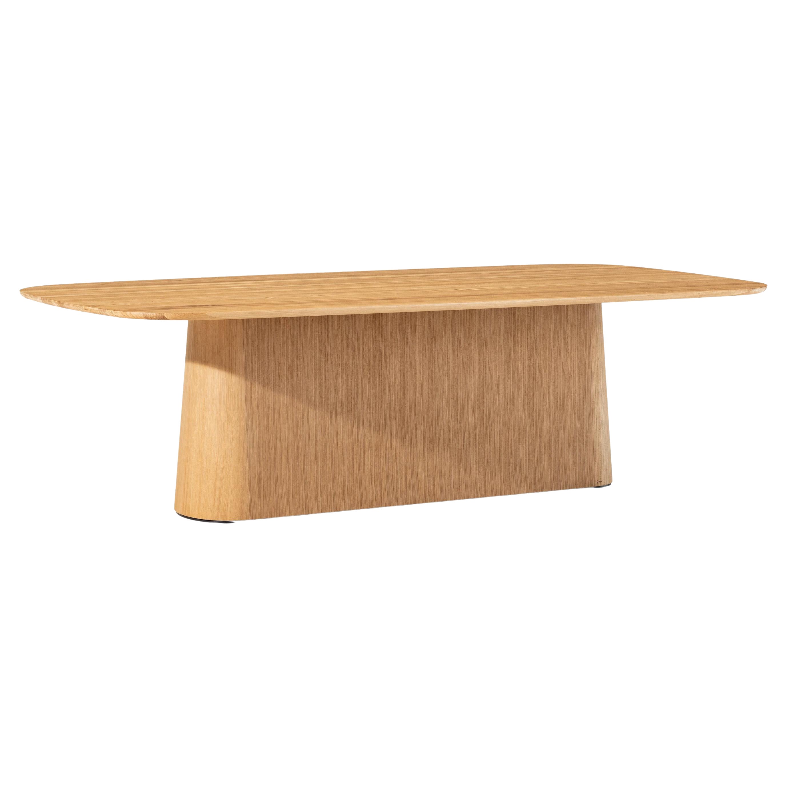 Table de salle à manger contemporaine POV 465, chêne massif ou noyer, 220