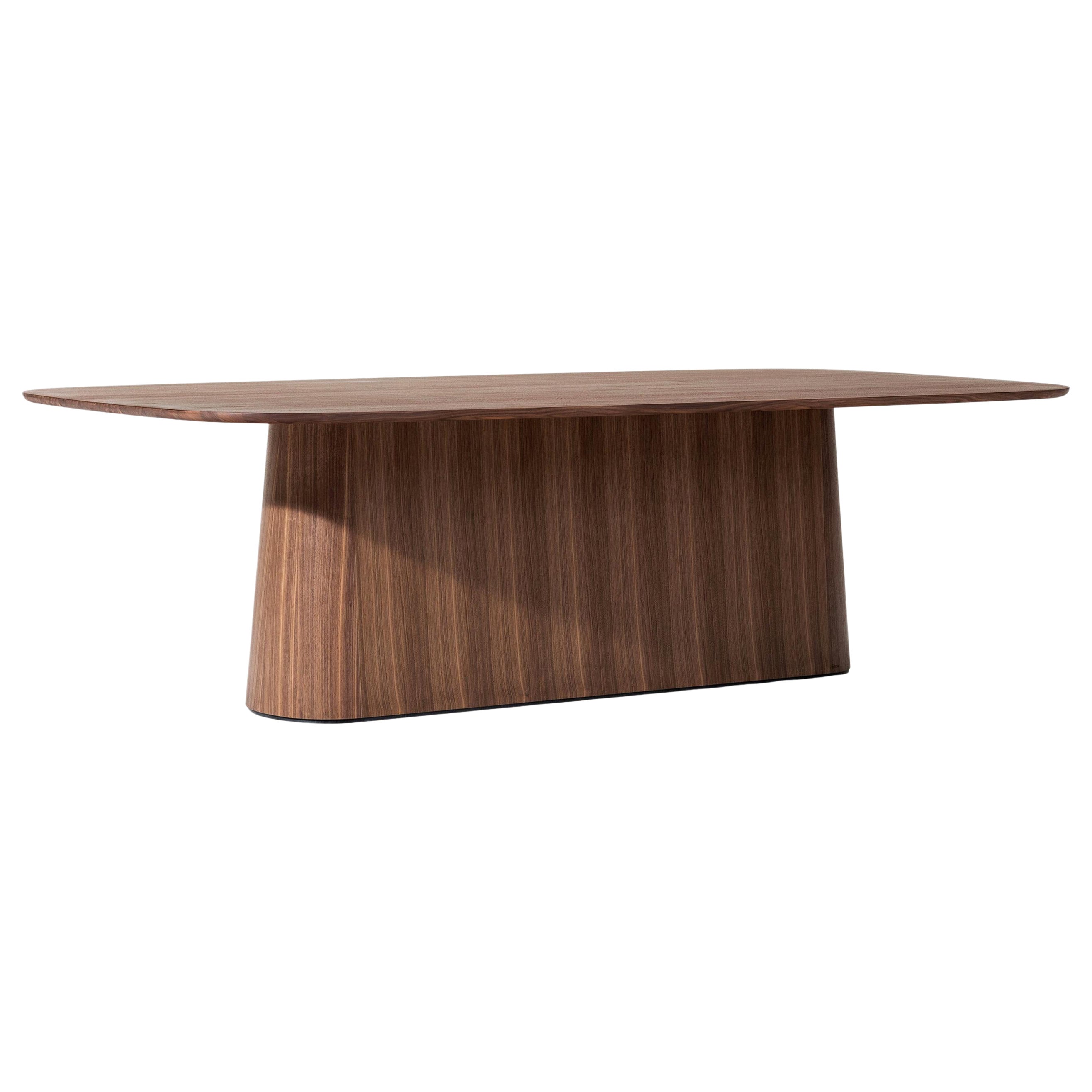 Table de salle à manger contemporaine POV 467, chêne massif ou noyer, 280