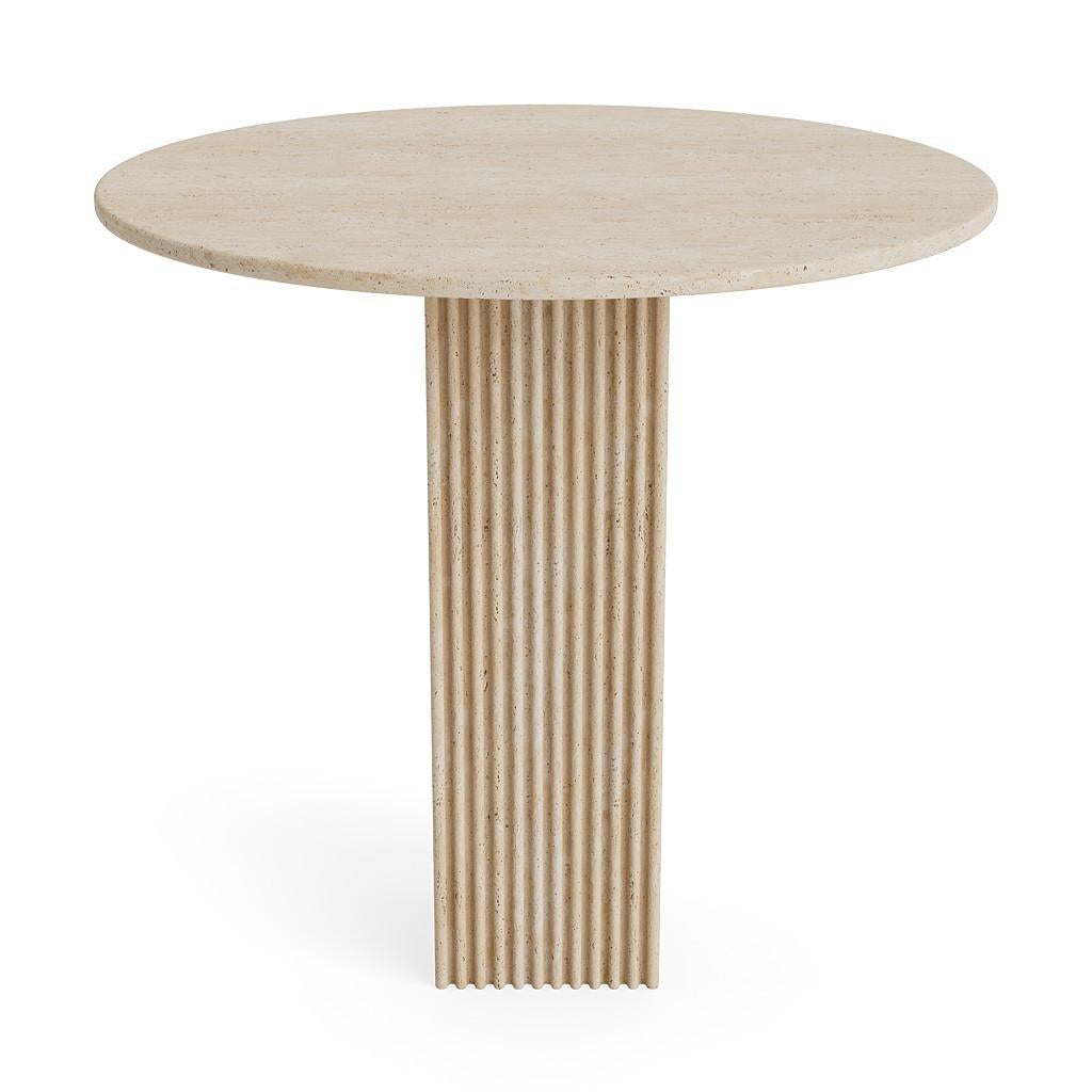 Contemporary Esstisch 'SOHO' 120 von Norr11, Grauer Travertin im Angebot 4