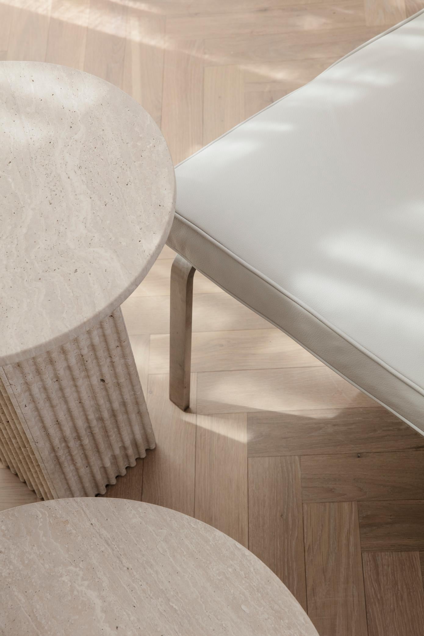 Contemporary Dining Table 'SOHO' 140 by Norr11, Travertine For Sale 9