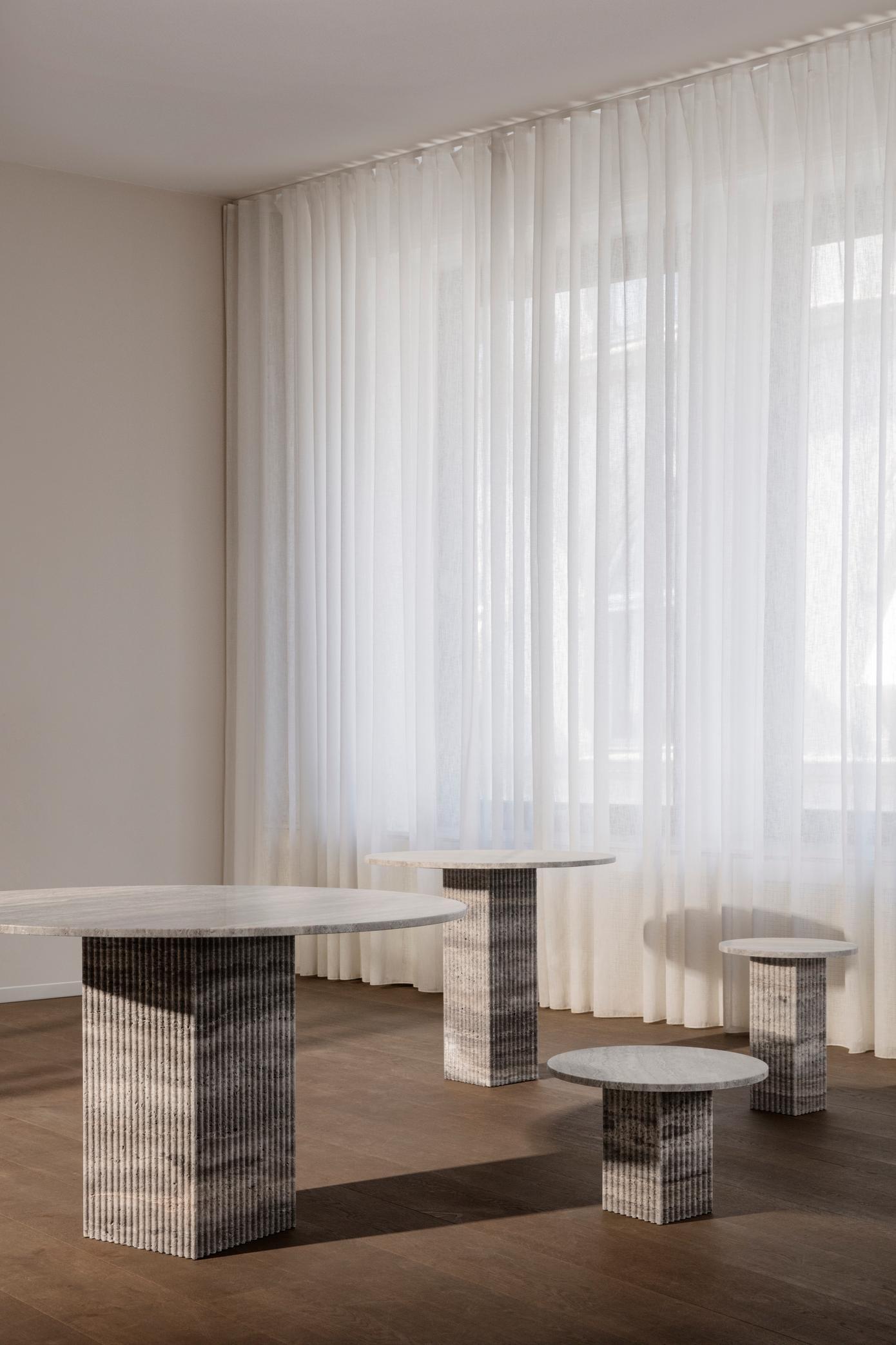 Danish Contemporary Dining Table 'SOHO' 140 by Norr11, Travertine For Sale