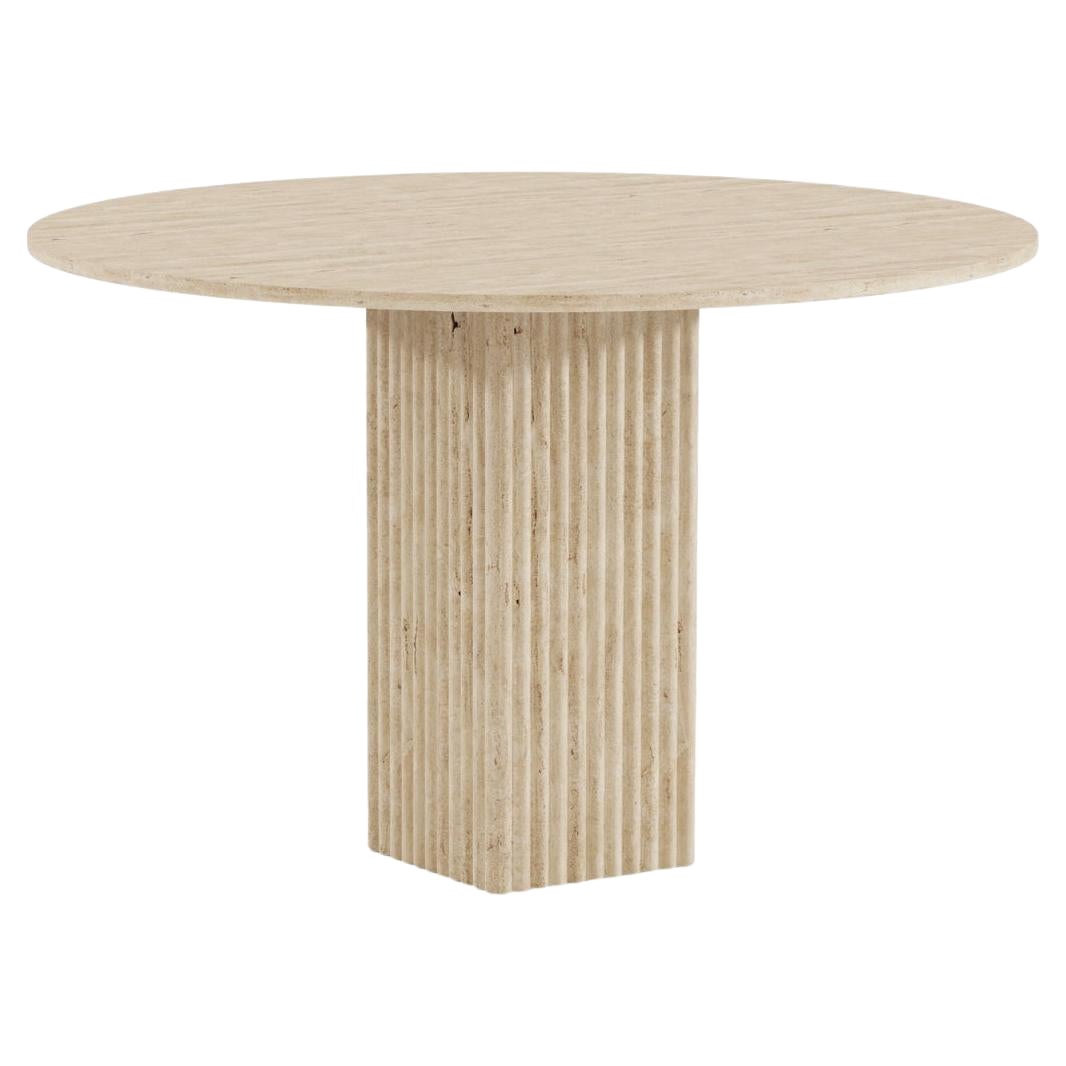 Contemporary Dining Table 'SOHO' 140 by Norr11, Travertine