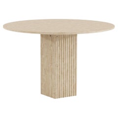 Contemporary Dining Table 'SOHO' 140 by Norr11, Travertine
