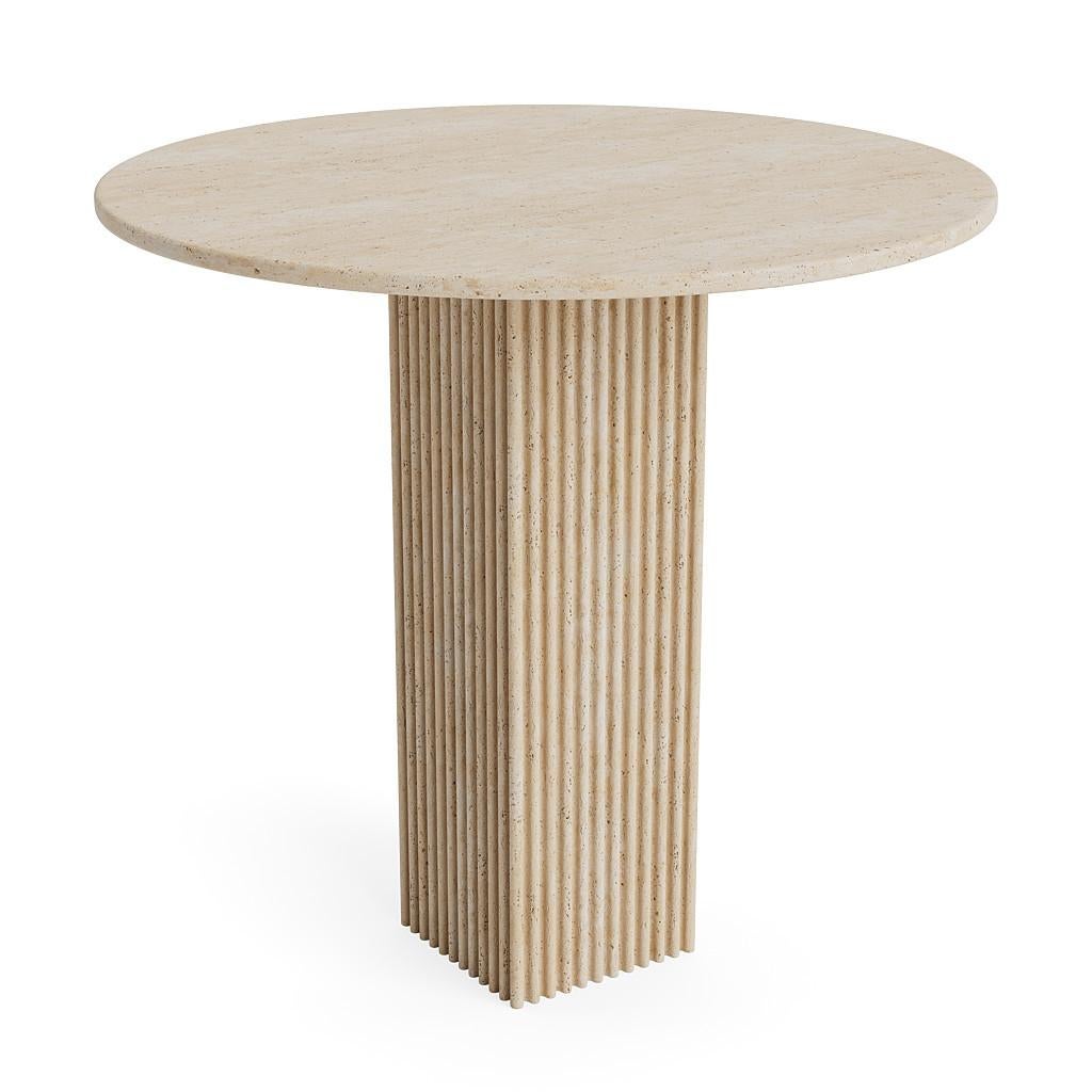 Organic Modern Contemporary Dining Table 'SOHO' by Norr11, Travertine For Sale