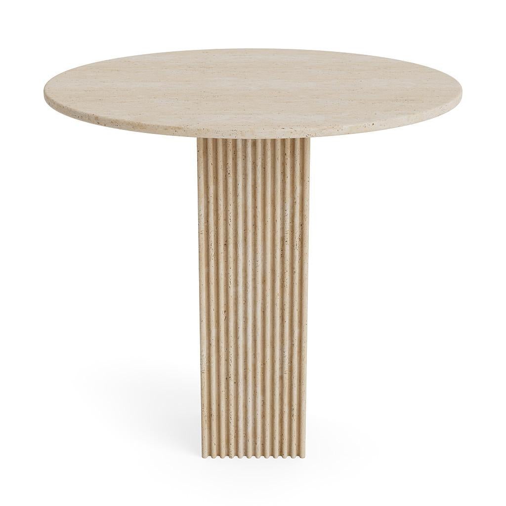 Danois Table de salle à manger contemporaine 'SOHO' par Norr11, Travertin en vente