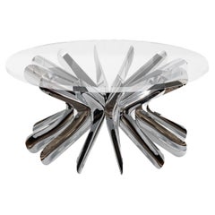 Contemporary Dining Table 'Steel in Rotation No. 1' by Zieta, Stainless Steel