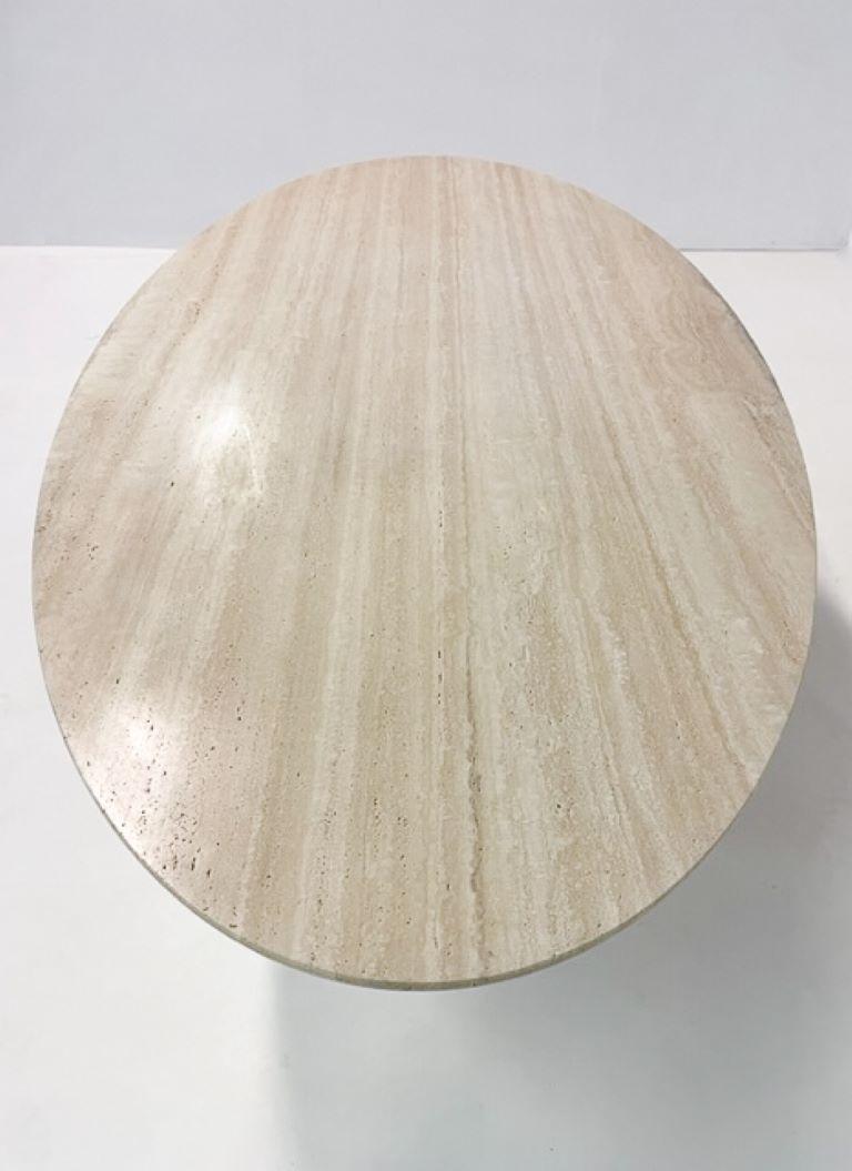 Italian Contemporary Dining Table, Travertine, Italy For Sale