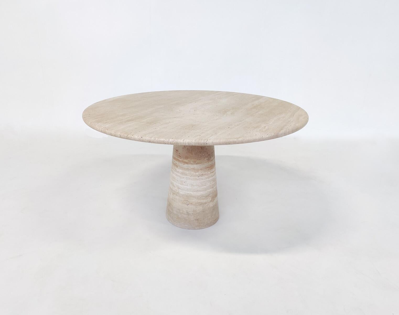 Contemporary Dining Table, Travertine, Italy For Sale 3
