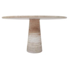 Table de salle à manger contemporaine, travertin, Italie