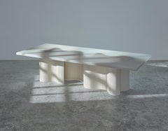 Contemporary Dining Table, White Matte Polished Resin, by Erik Olovsson