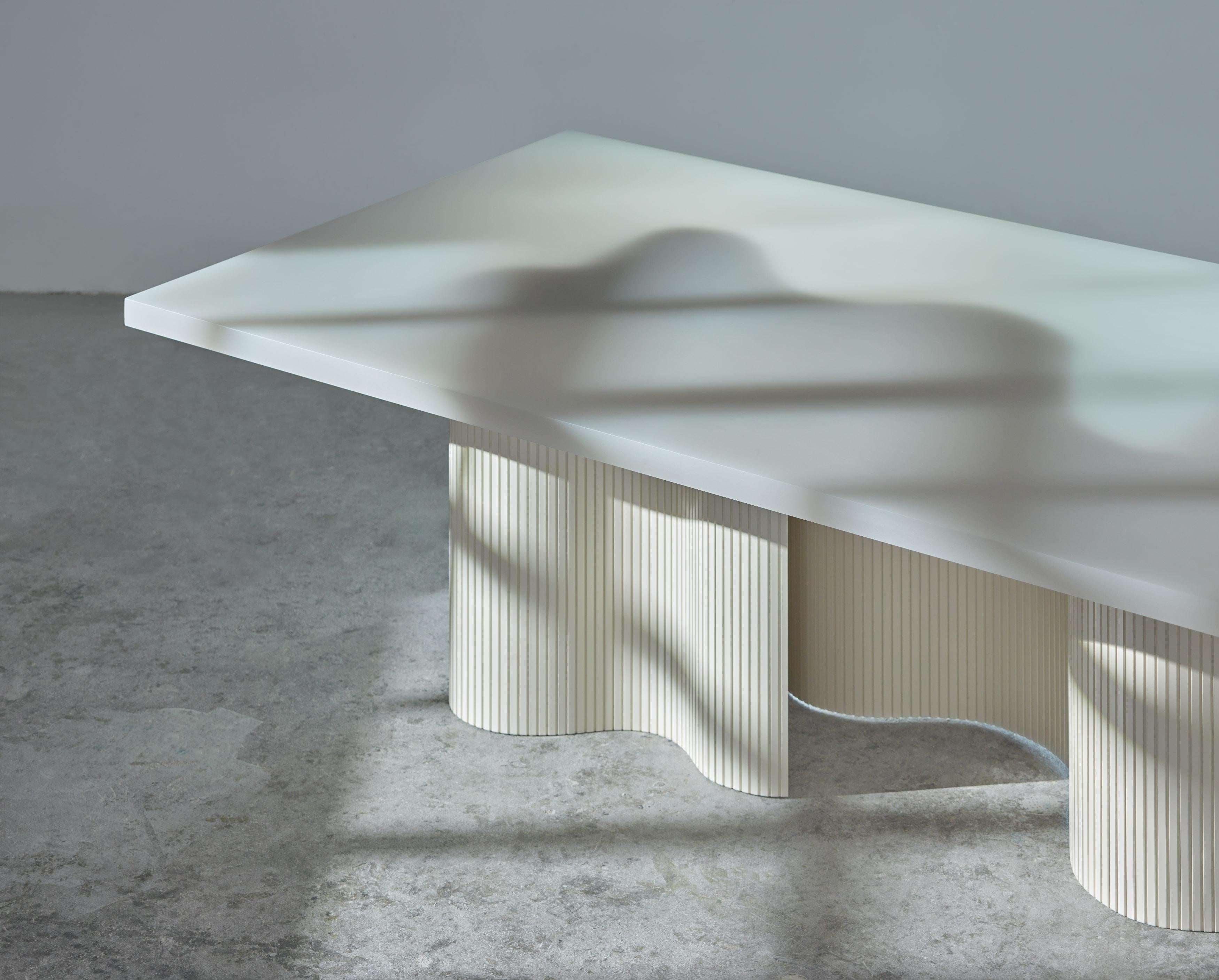 Post-Modern Contemporary Dining Table, White Matte Polished Resin, by Erik Olovsson For Sale
