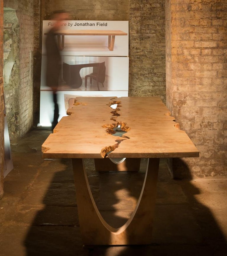 Dining Table with inverted live edge, solid maple by Jonathan Field