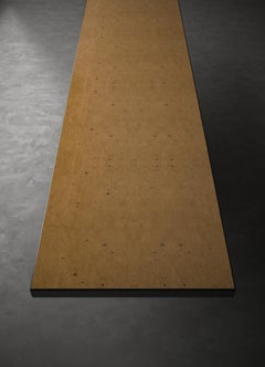 Contemporary Dining Table with Polished Aluminum Base and Wood Veneer Table Top