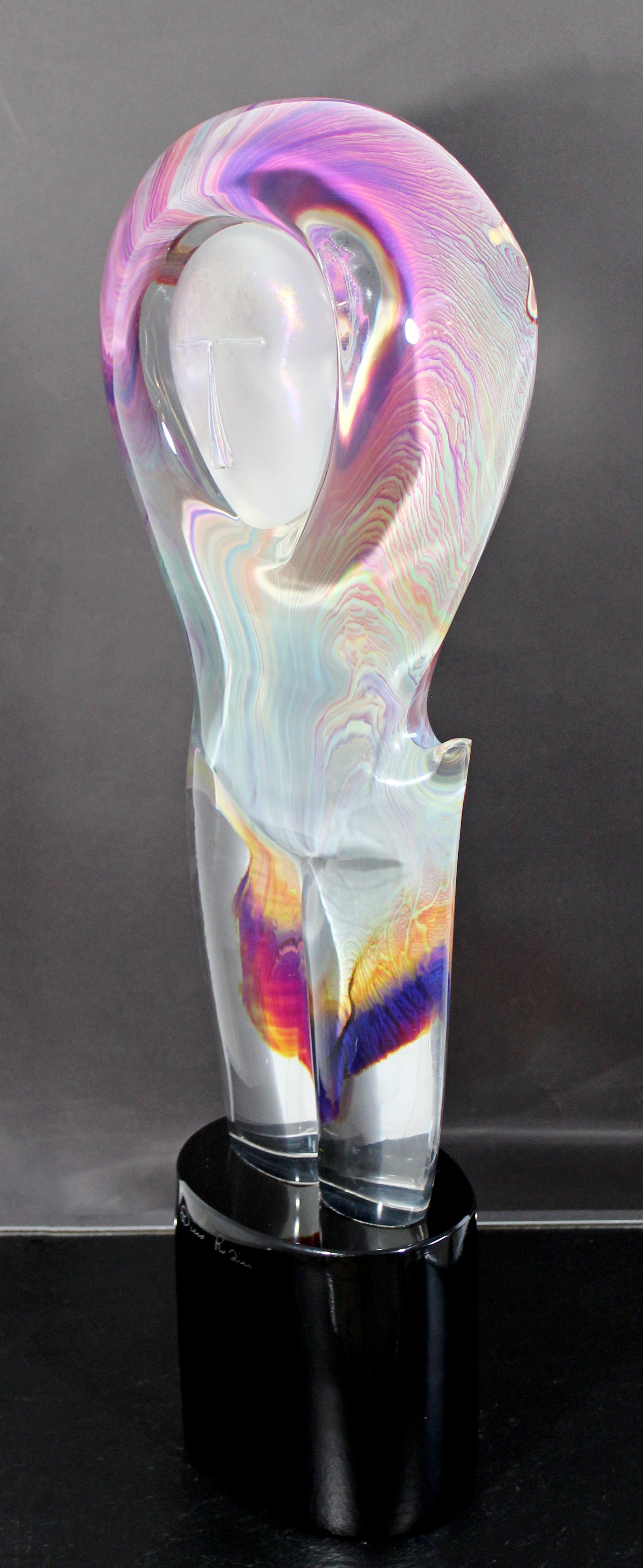 Contemporary Dino Rosin Murano Glass Table Sculpture Italian Figure Relax 4