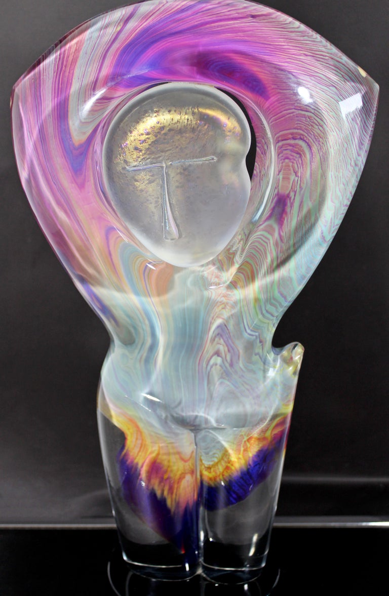 Contemporary Dino Rosin Murano Glass Table Sculpture Italian Figure