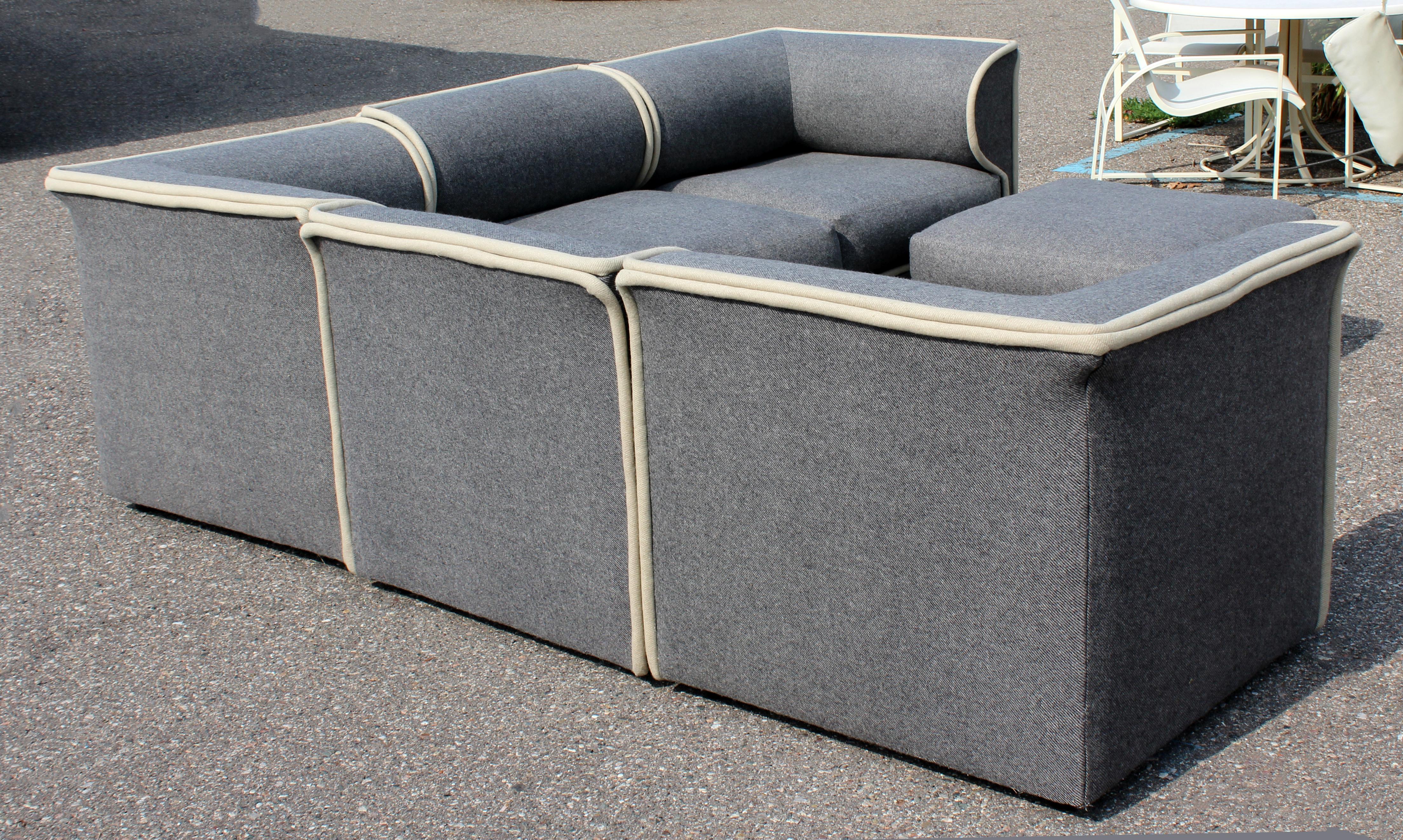 Contemporary Directional 5-Piece Curved Modular Sectional Sofa 2