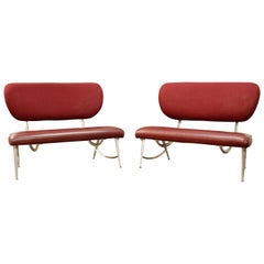 Contemporary Disney Quest Armillary Jordan Mozer Pair of Aluminum Settees, 1990s