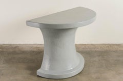 Contemporary Diva Half Round Table in Grey Lacquer by Robert Kuo Limited Edition
